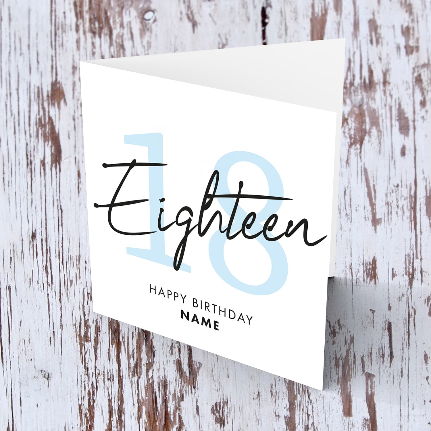 18th personalisable birthday card in English