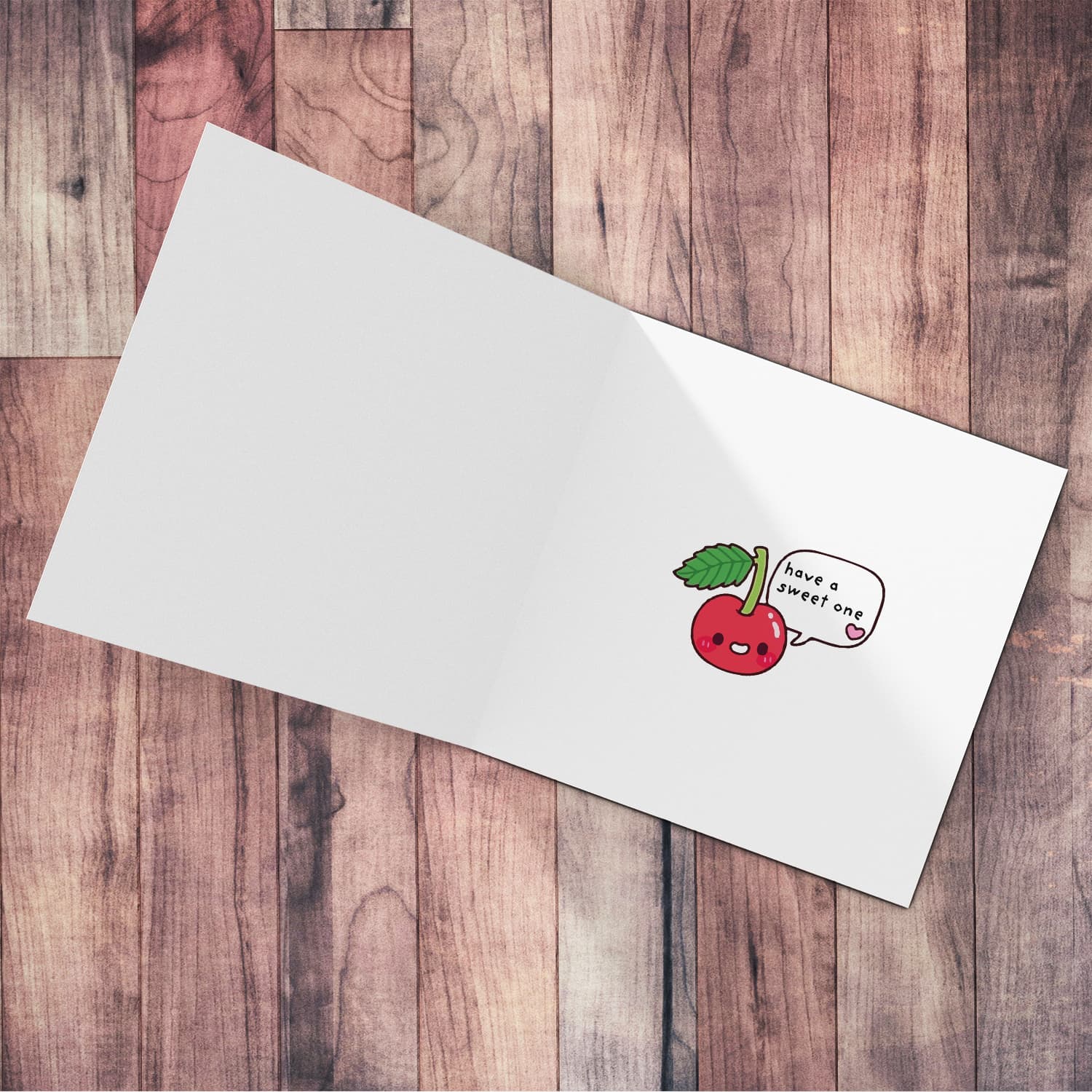 Cute and funny cherry themed birthday card in English (Personalisable)