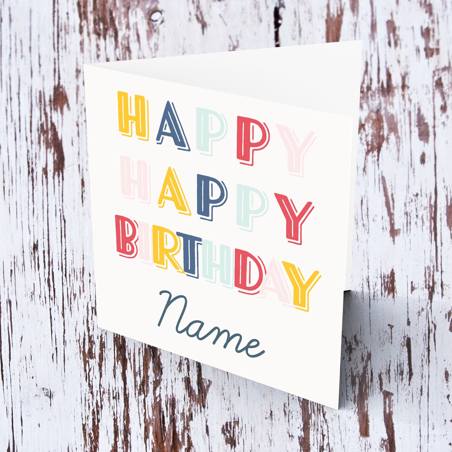 A colourful and fun open neutral birthday card in English (Personalisable)