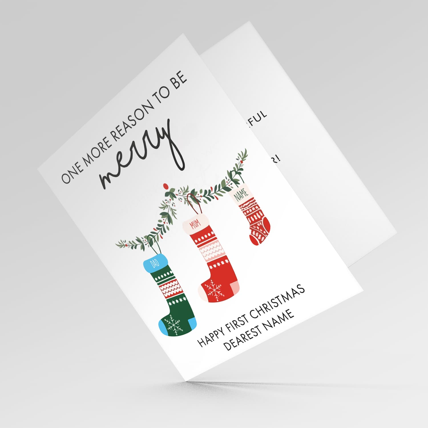 Baby's First Christmas - One more reason to be merry - Baby's first christmas in English (Personalisable)
