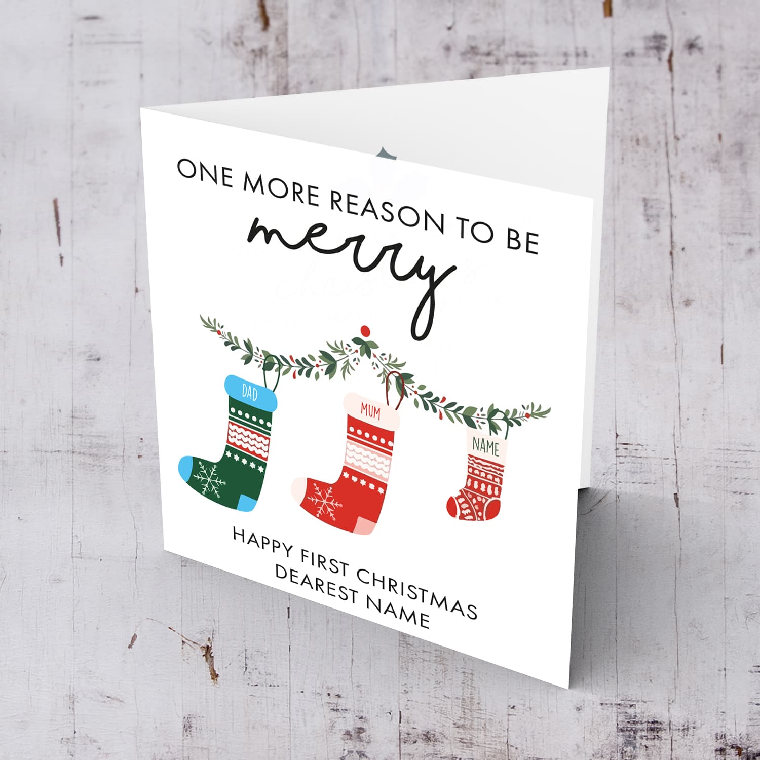 Baby's First Christmas - One more reason to be merry - Baby's first christmas in English (Personalisable)