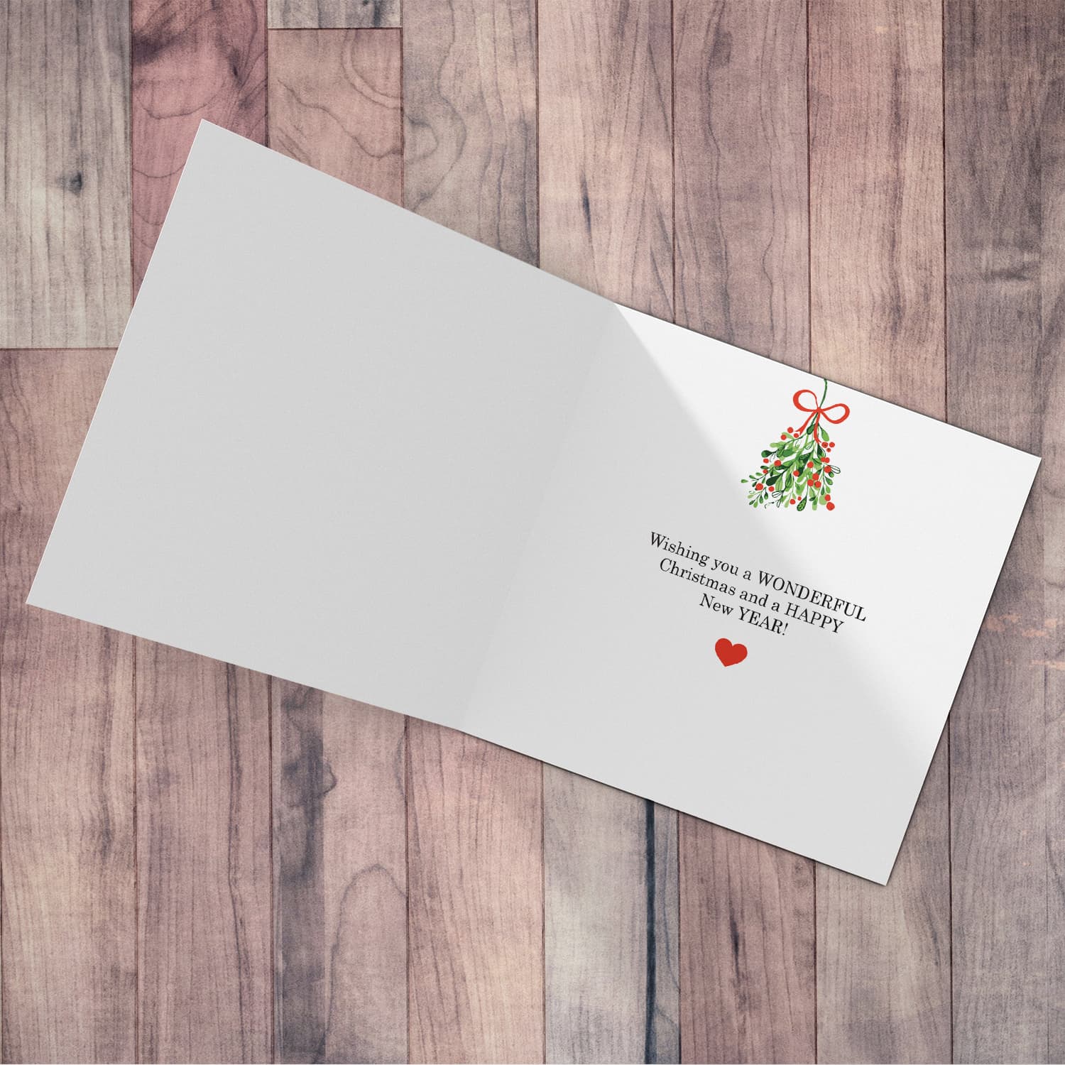 Snowflake themed personalisable Christmas card in English