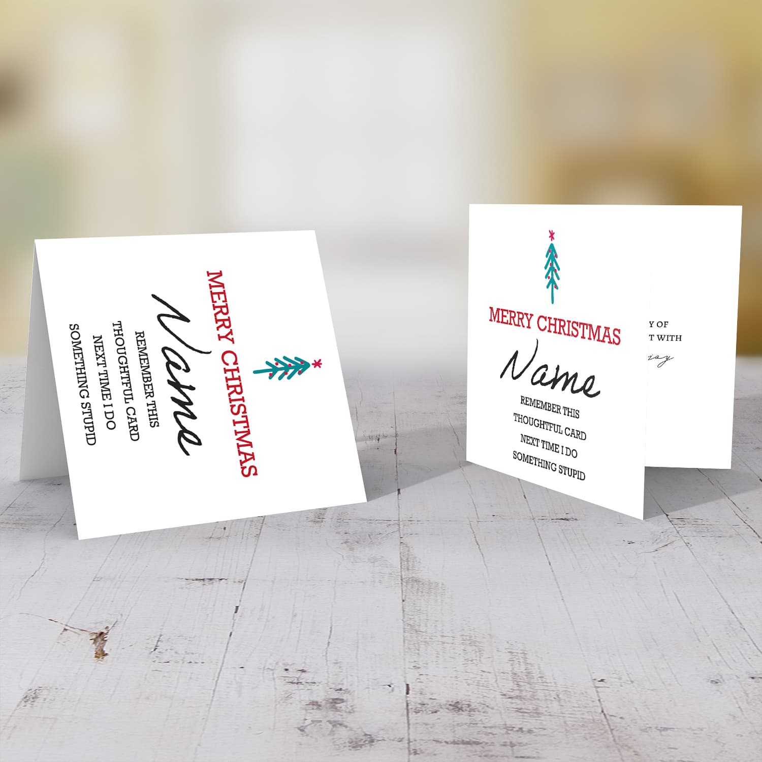 Funny personalisable Christmas card in English (Singular) 
