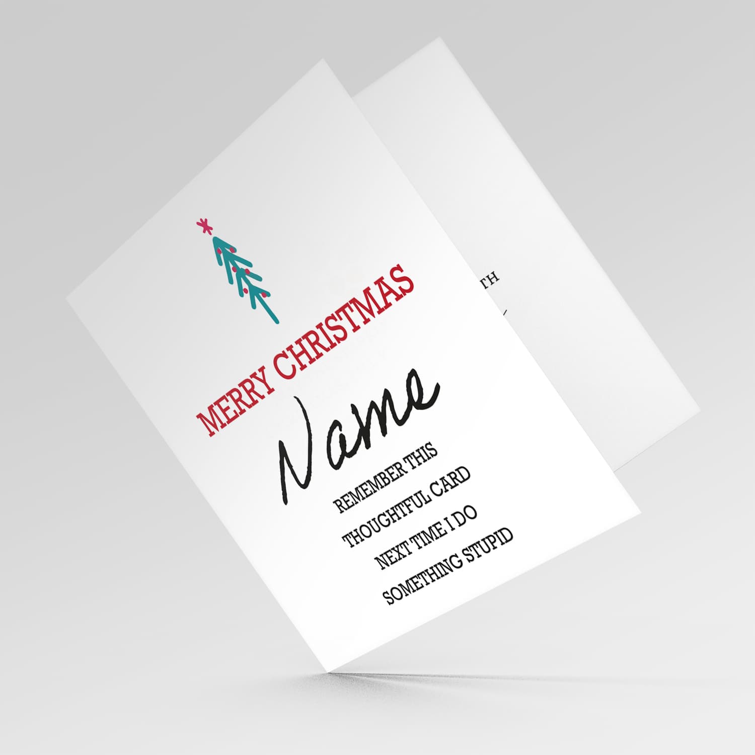 Funny personalisable Christmas card in English (Singular) 