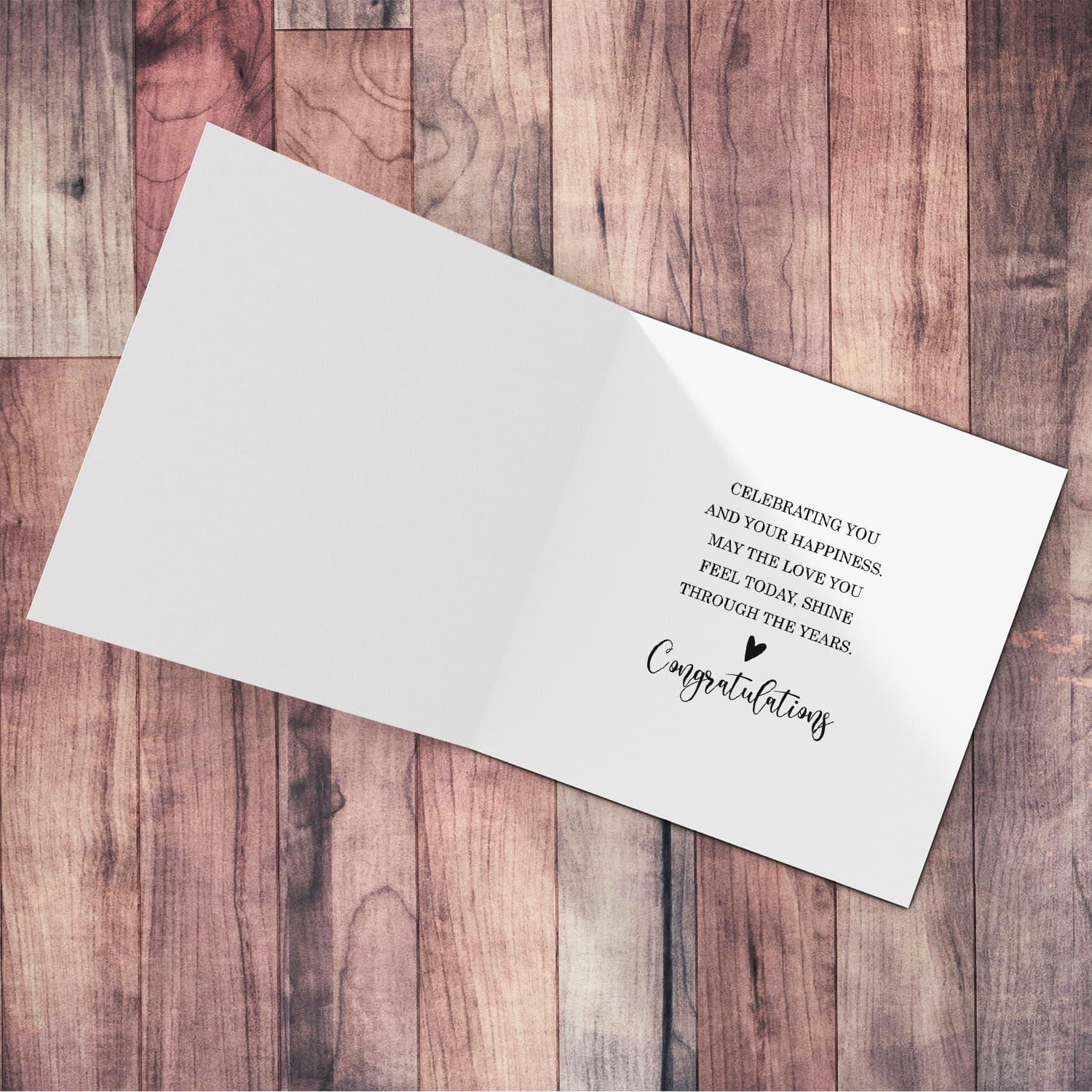 A monochrome engagement card in black text featuring line art flowers in English (Personalisable)