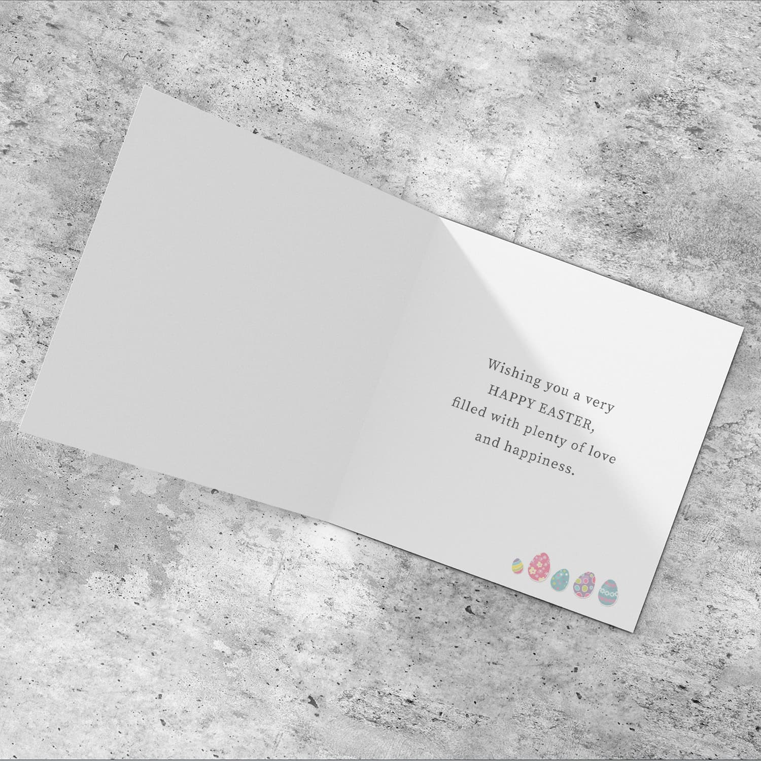 Cute bunny peeping out with blue background personalisable Easter Card in English