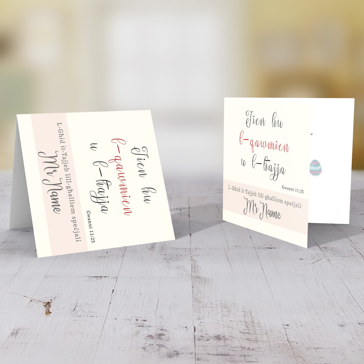 Teacher - Biblical verse Easter personalisable Card in Maltese