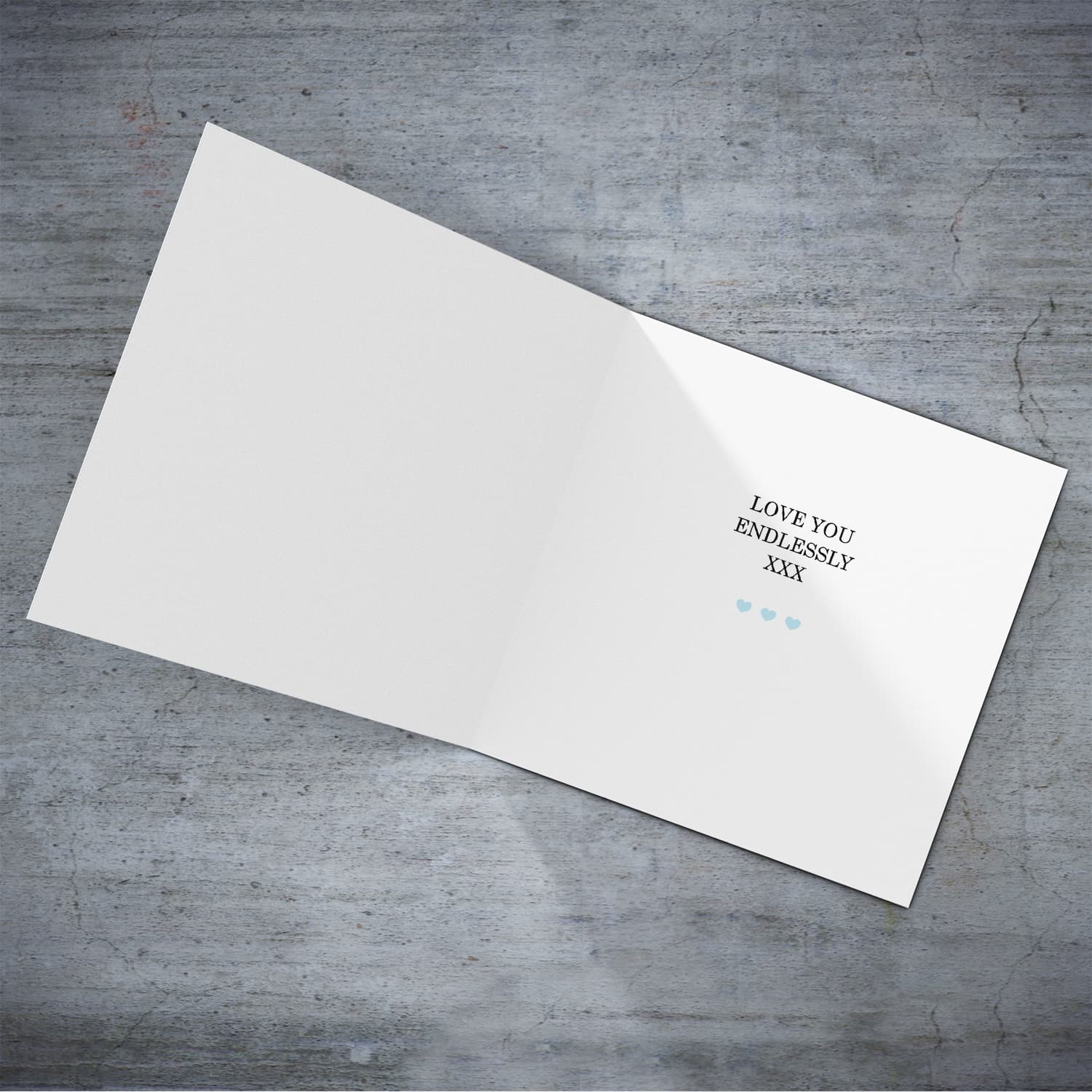 You are now my daddy - First father's day card for daddy from son in a light blue spotted background in English (Personalisable)