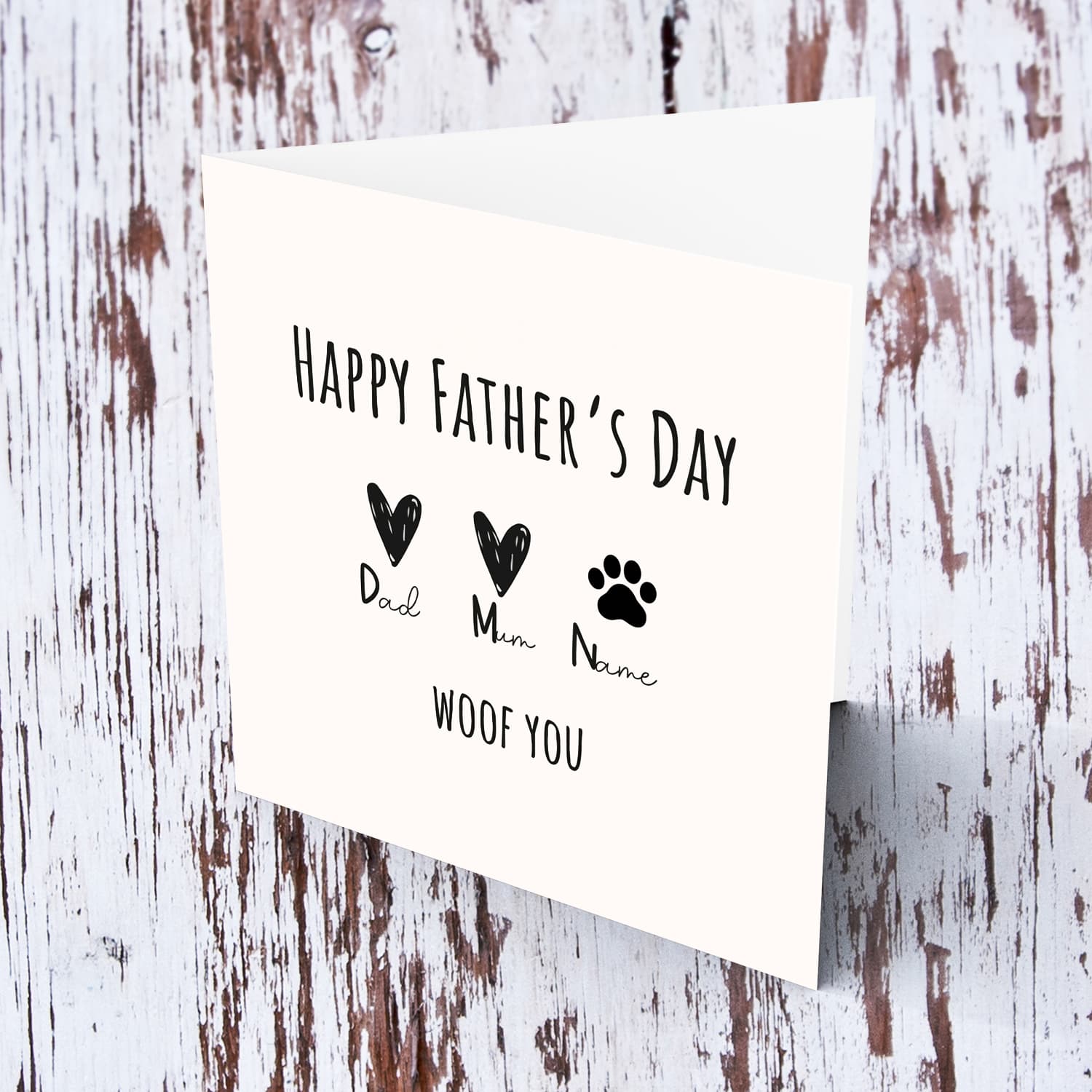 A cute father's day card from one pet dog / cat in English 