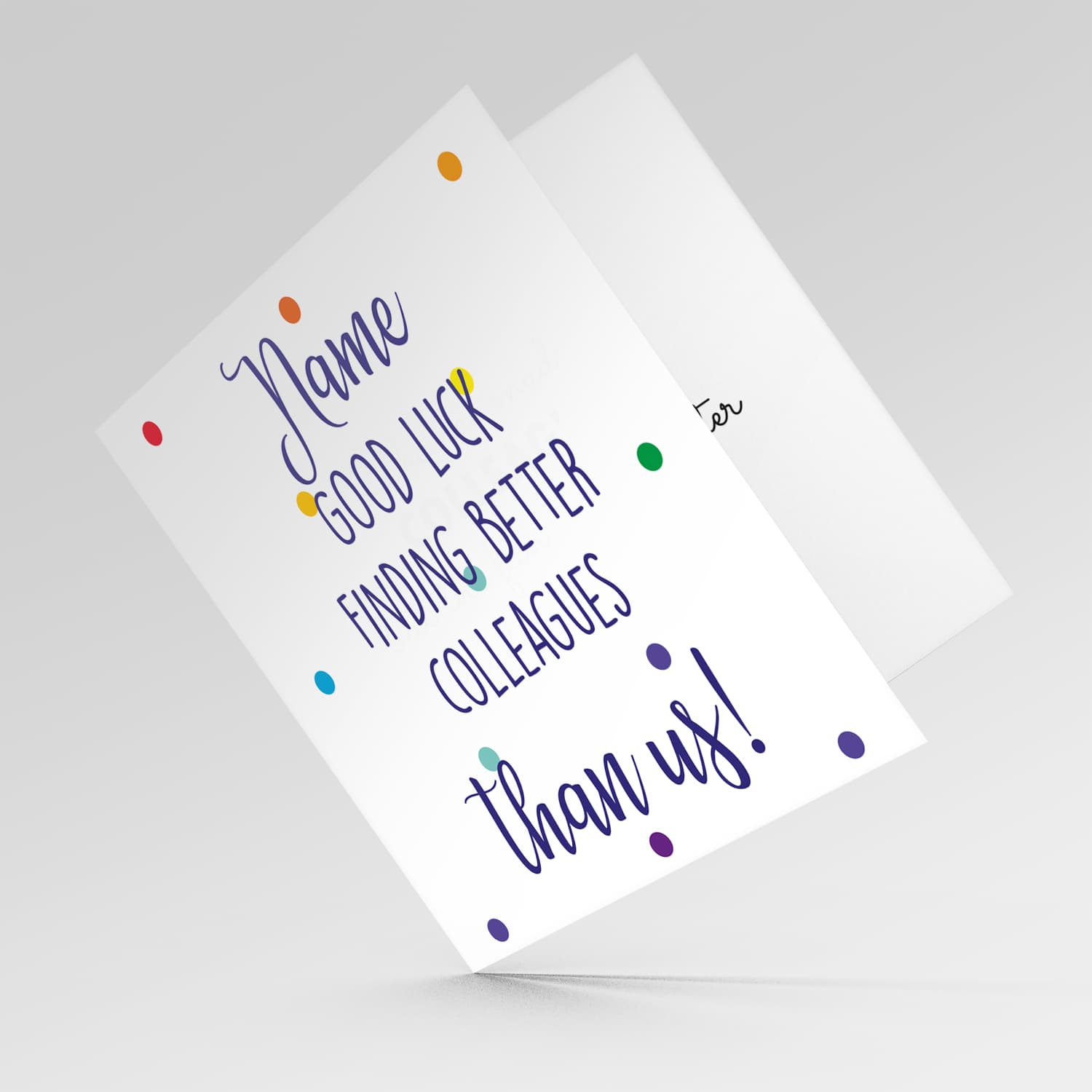 Funny farewell / Good Luck card in English (Personalisable)