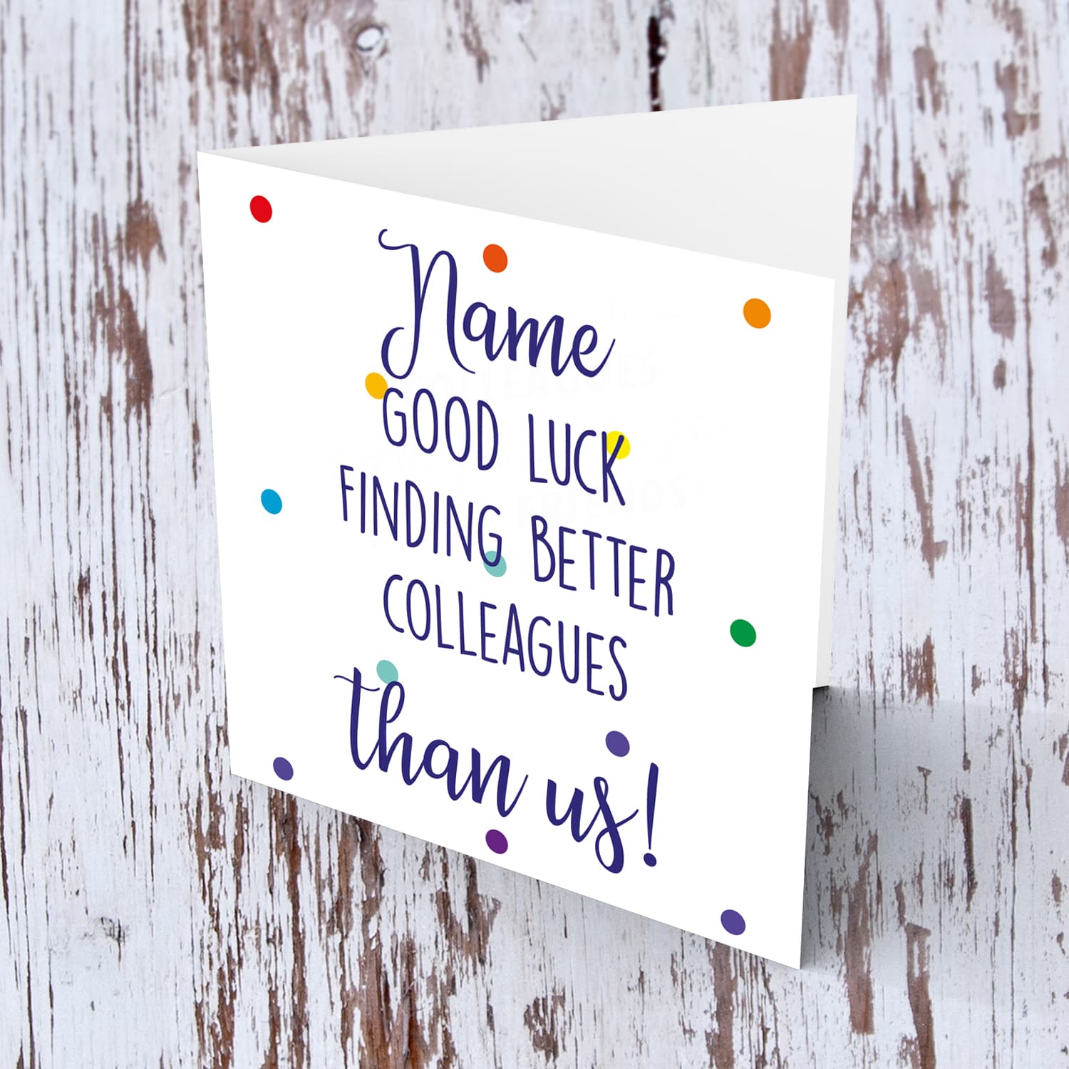 Funny farewell / Good Luck card in English (Personalisable)