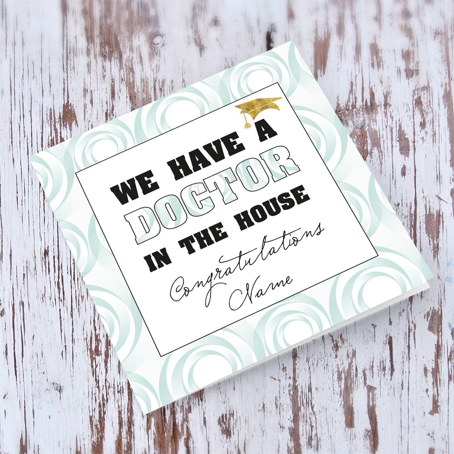 Doctor in the house - Graduation personalisable card in English 