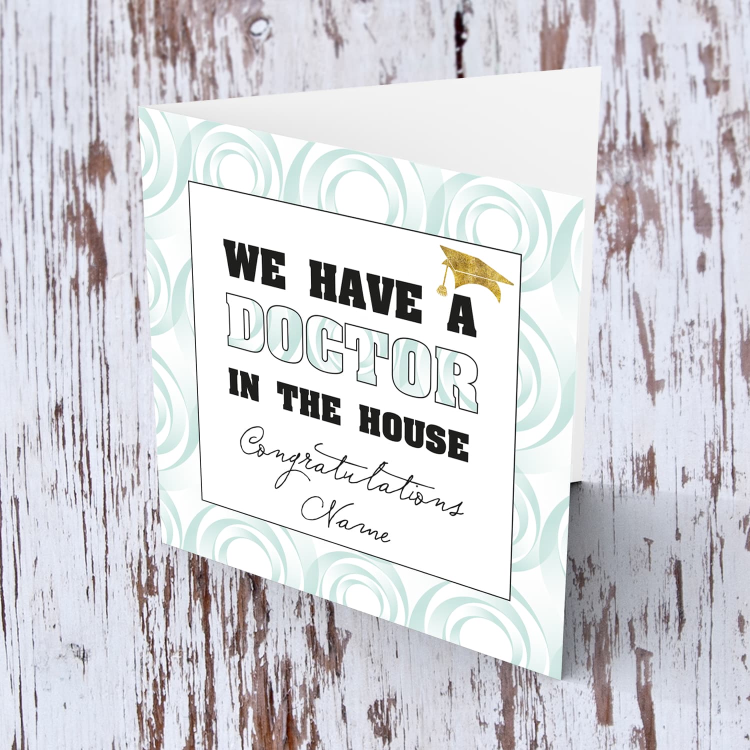 Doctor in the house - Graduation personalisable card in English 