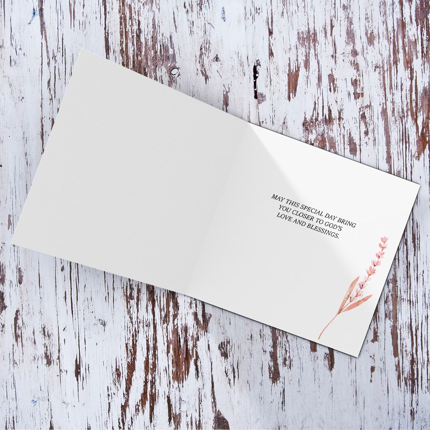 A beautiful Confirmation card in pink tones, with holy spirit and touches of gold in English (Personalisable)