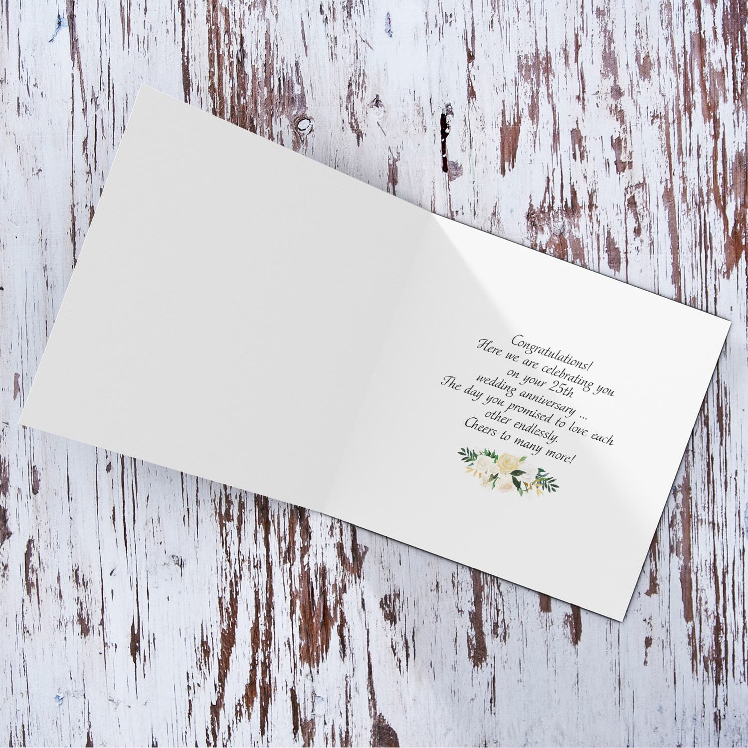 A beautiful 25 years Silver Anniversary card in English (Personalisable)