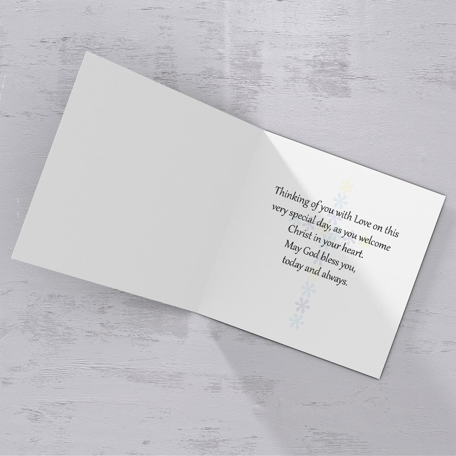 Holy Communion personalisable card for boys with grapes, bread, chalice and the holy communion in English