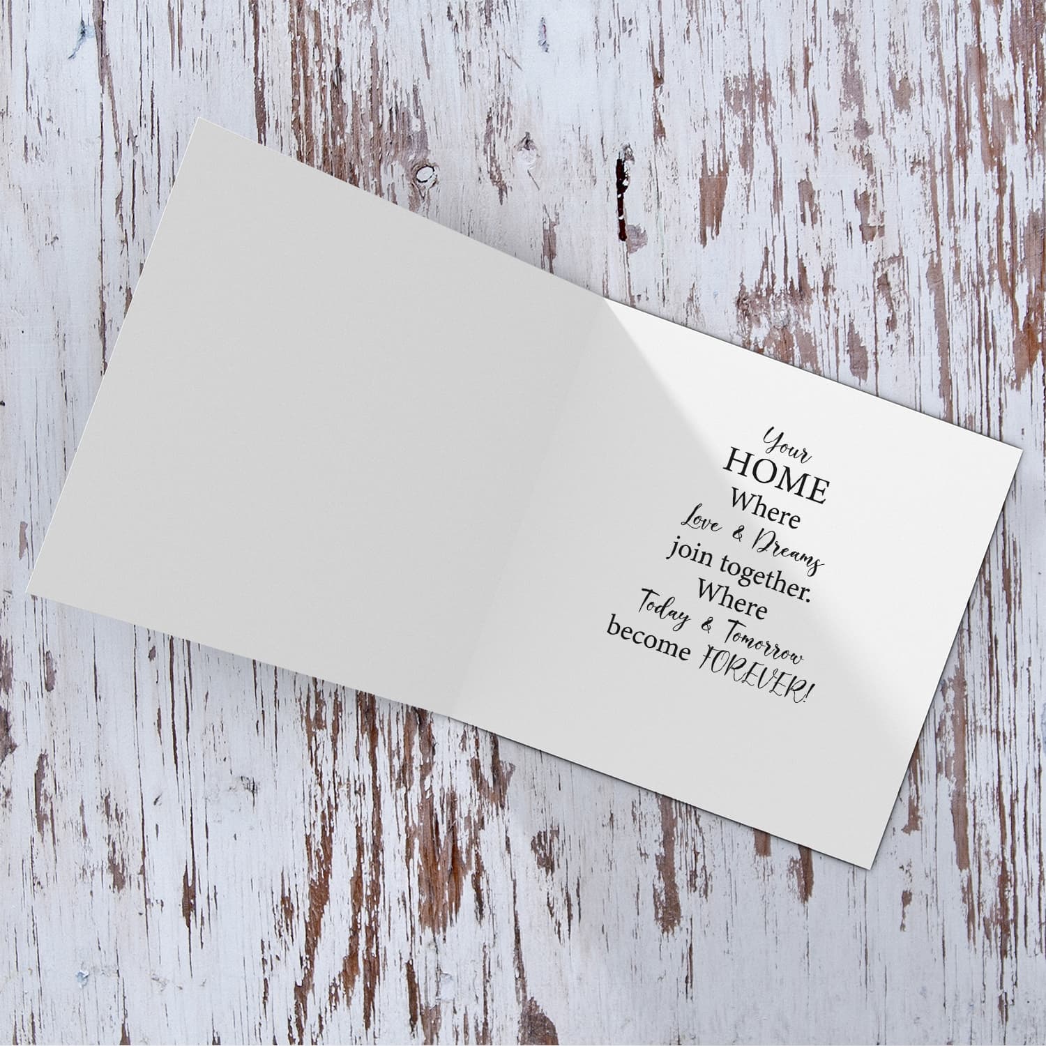 Pastel coloured background new home personaliseable card in English