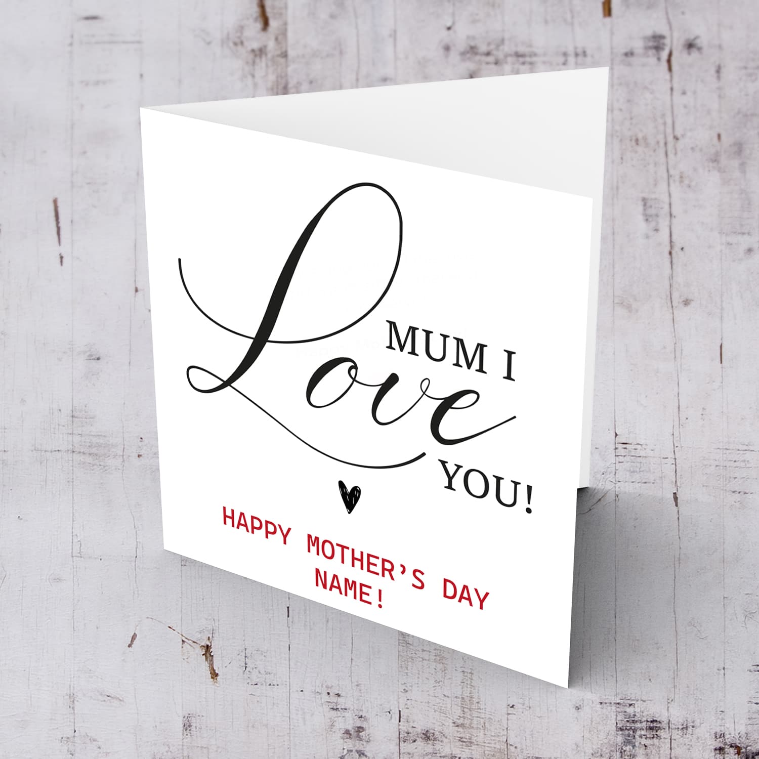 Minimalist, elegant mother's day personalisable card for Mother in English