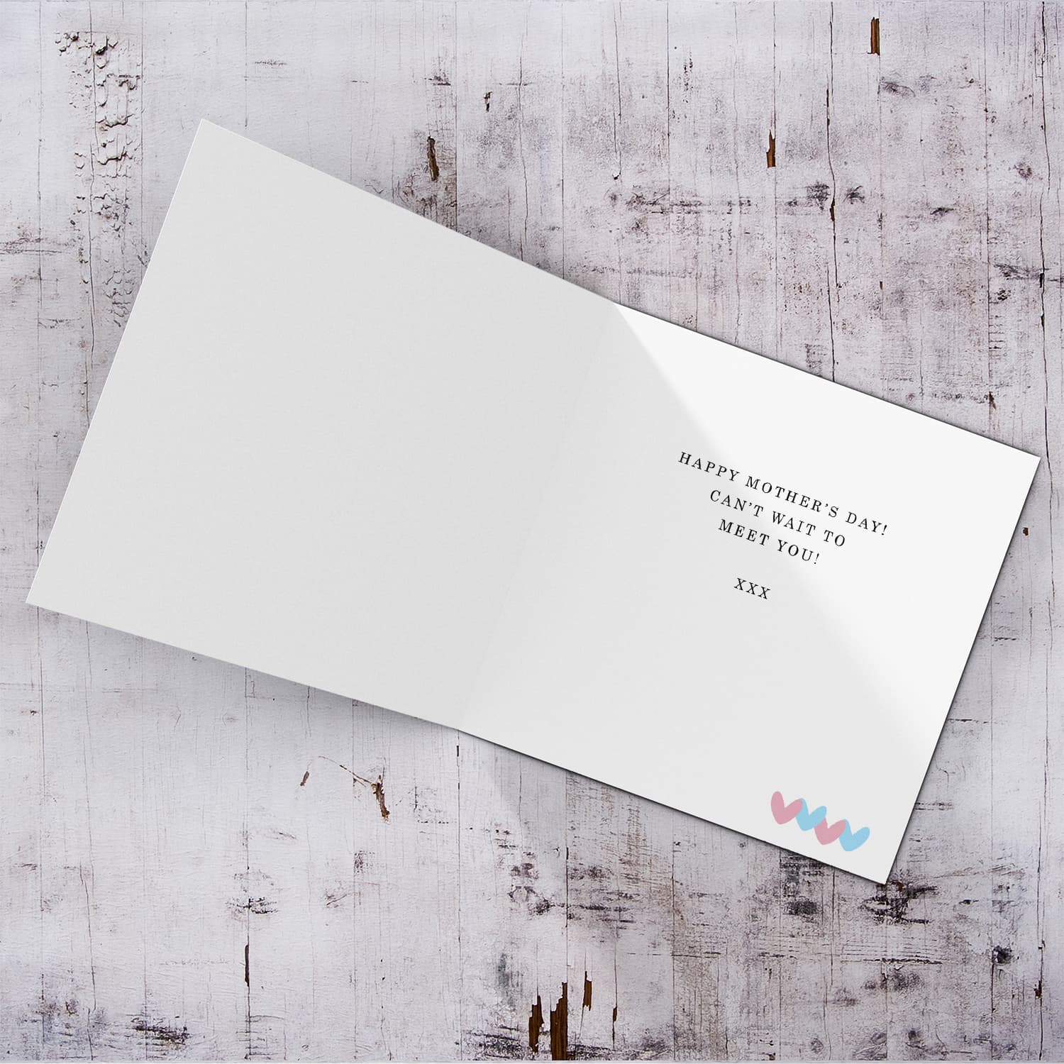 A cute mother's day card for the grandma to be from the bump, featuring a colourful two toned background with scattered hearts in English (Personalisable) 