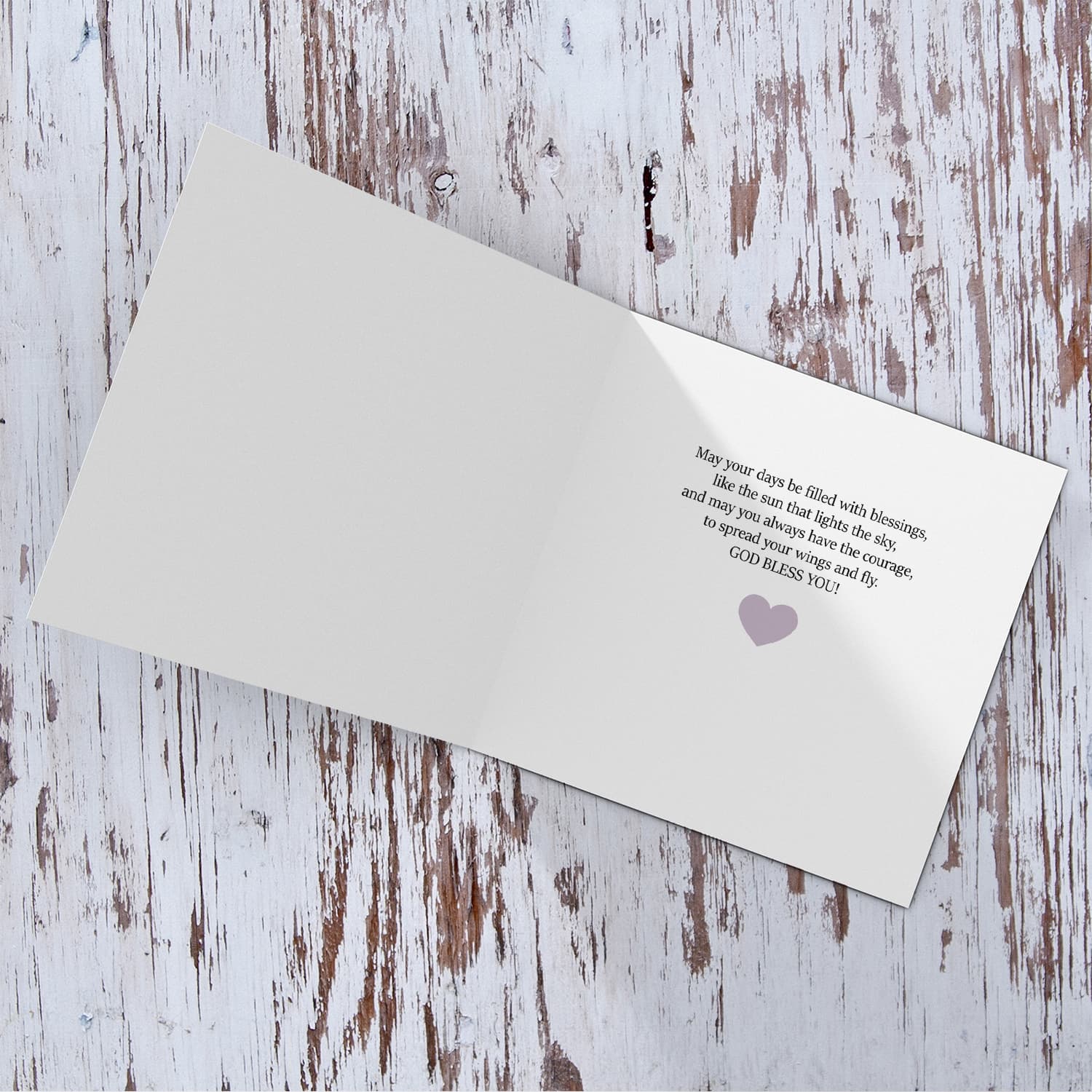 Criss cross light pink/purple background minimalist Christening personalisable card in English 
