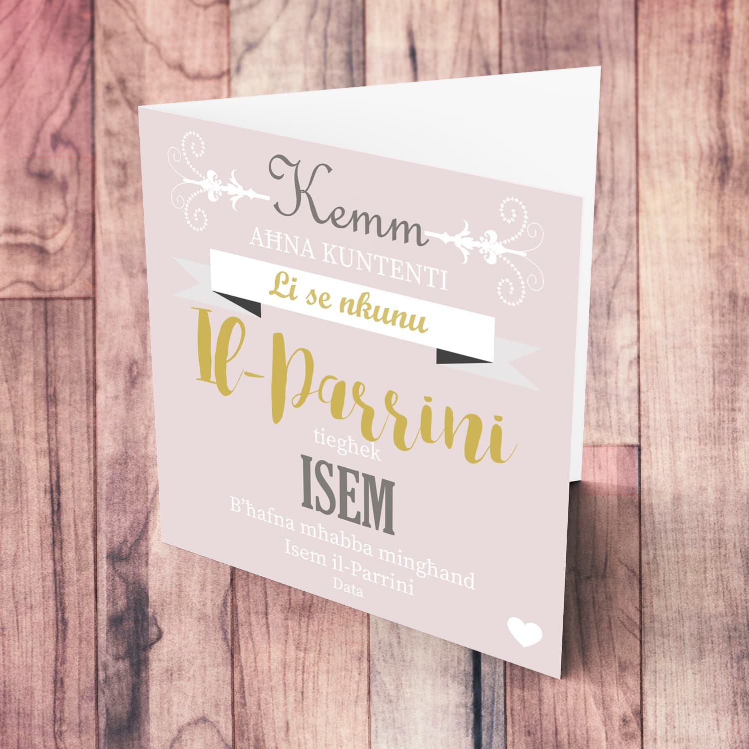 So happy to be your Godparents greeting card for girl in Maltese (Personalisable)