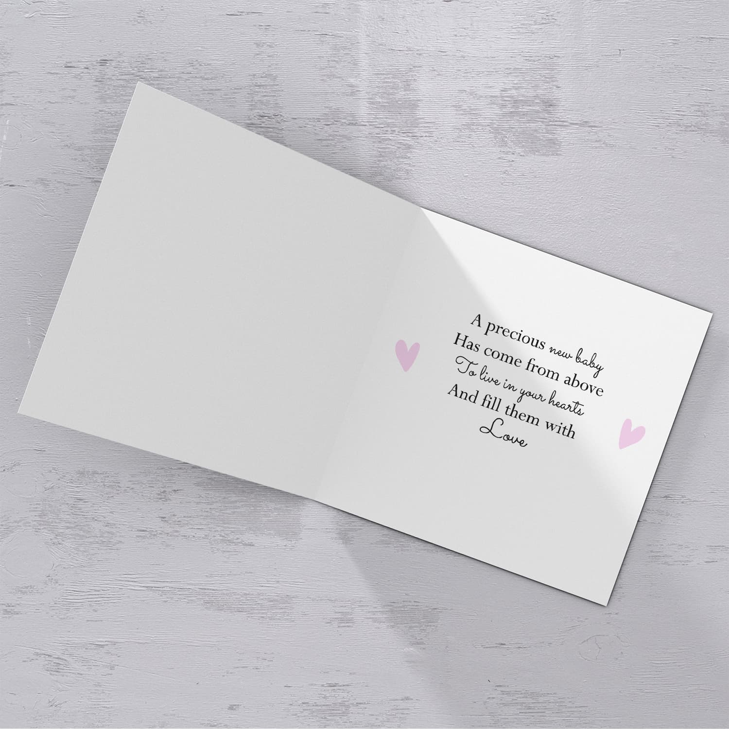 New born personalisable card for girl in pink egg with stars in English