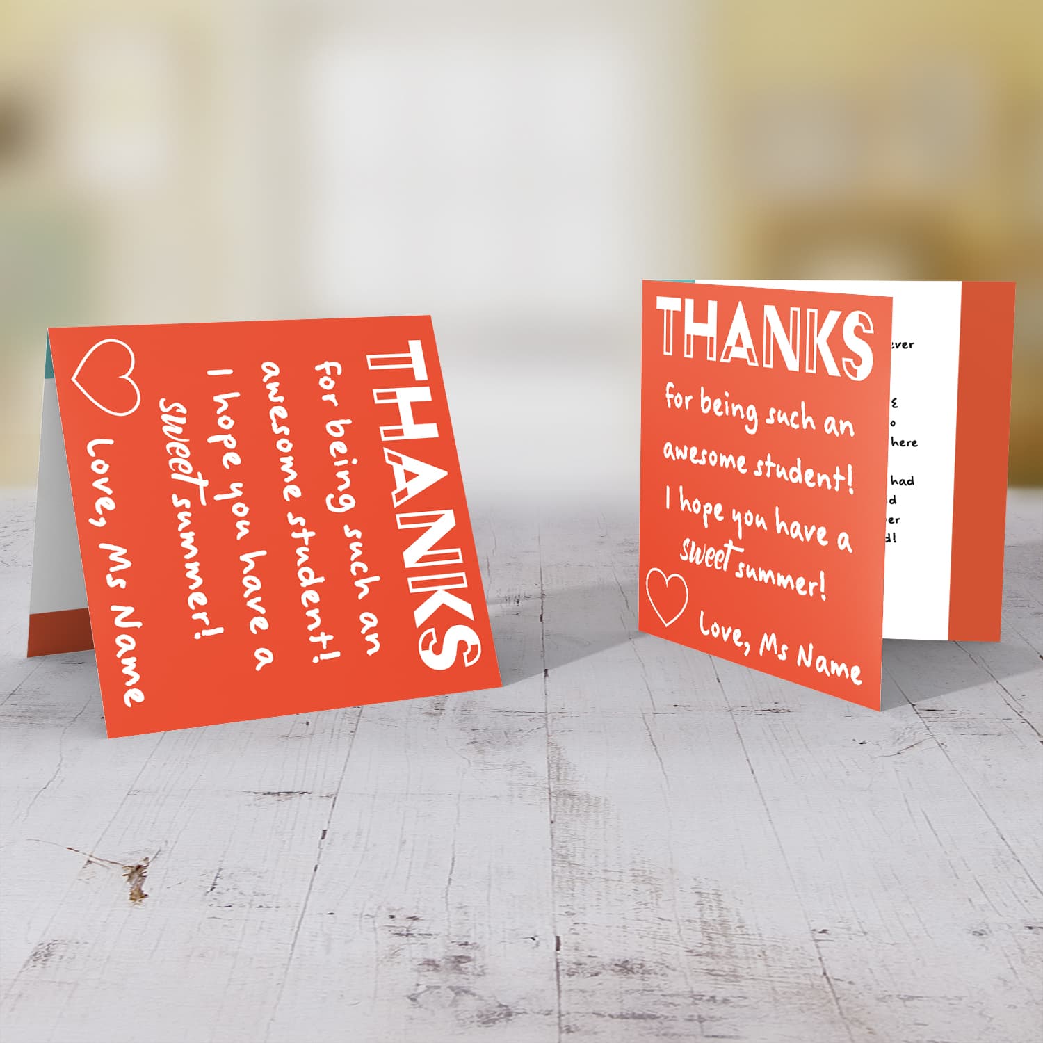 Thank you card FOR STUDENT FROM LSE in coral background (in English)