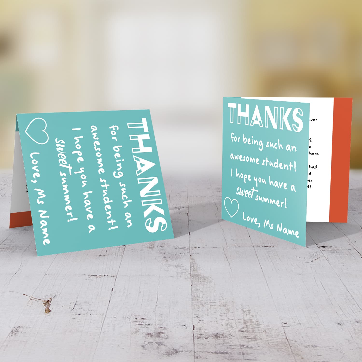 Thank you card FOR STUDENT FROM LSE in turquoise background (in English)