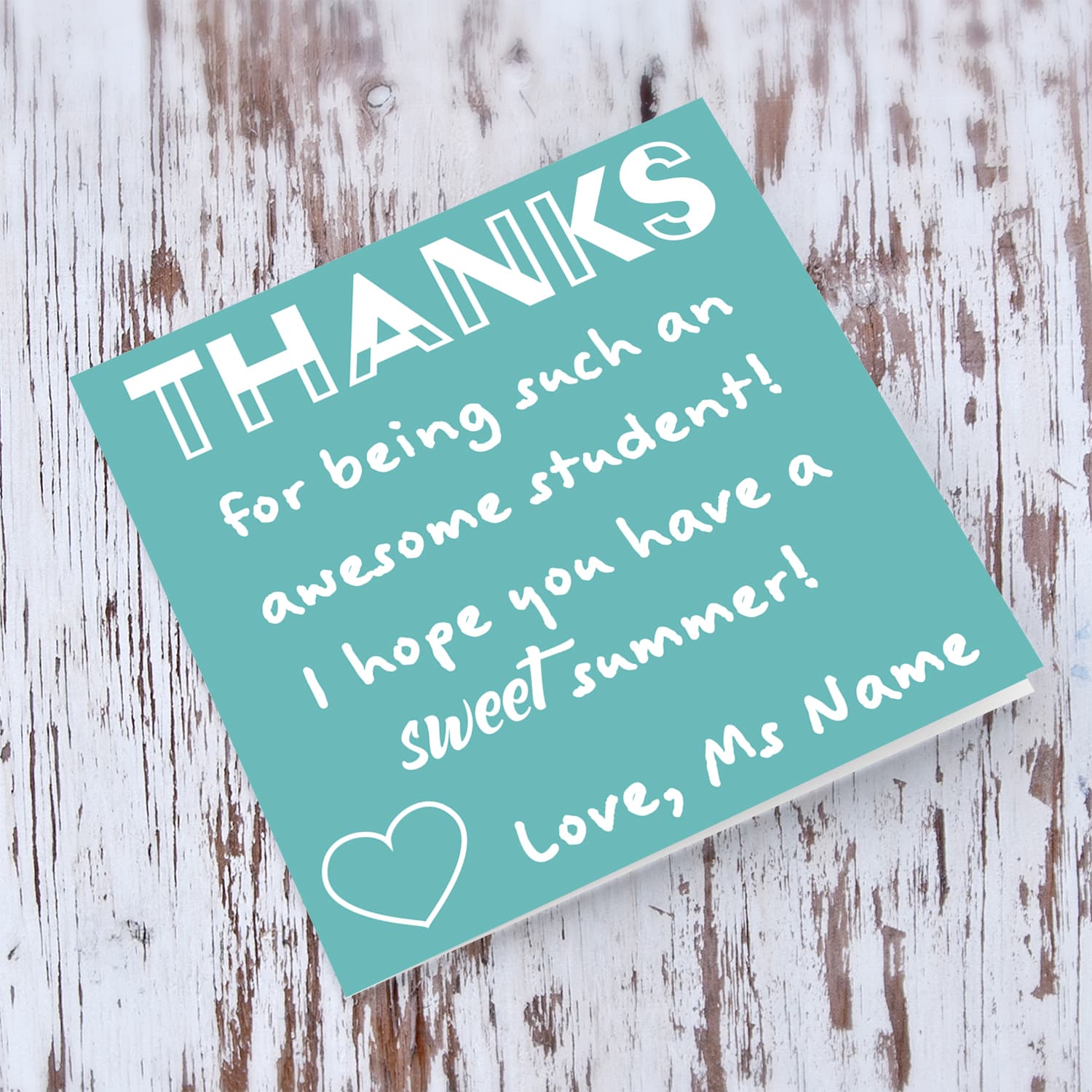 Thank you card FOR STUDENT FROM LSE in turquoise background (in English)