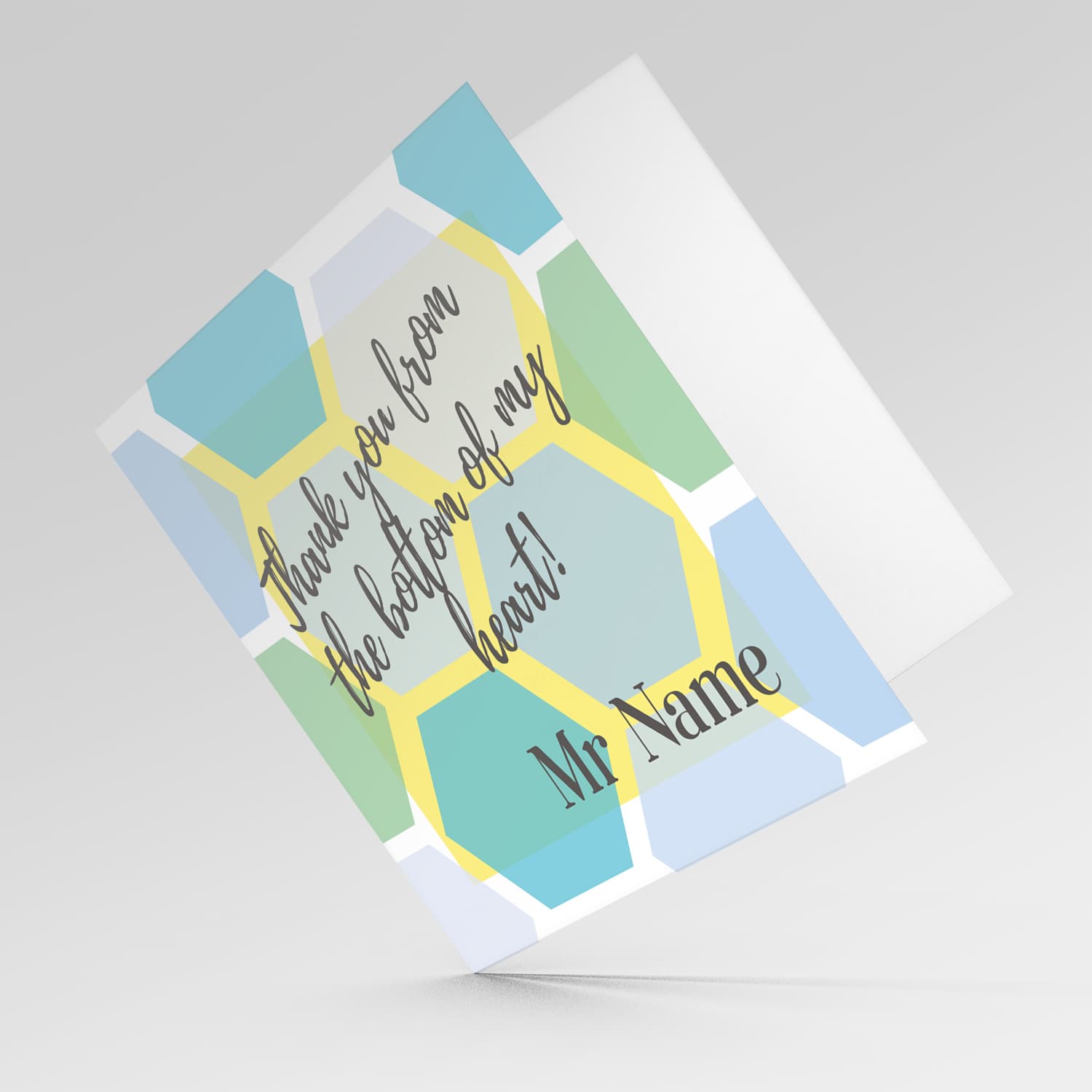 Blue coloured thank you card for Teacher / LSE  / Carer in English (personalisable)
