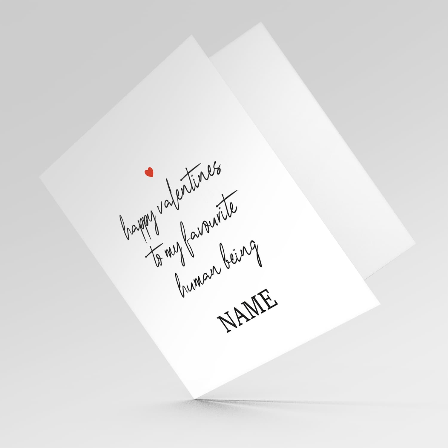 Minimalist personalisable Valentine's Day card - to my favourite human being in English