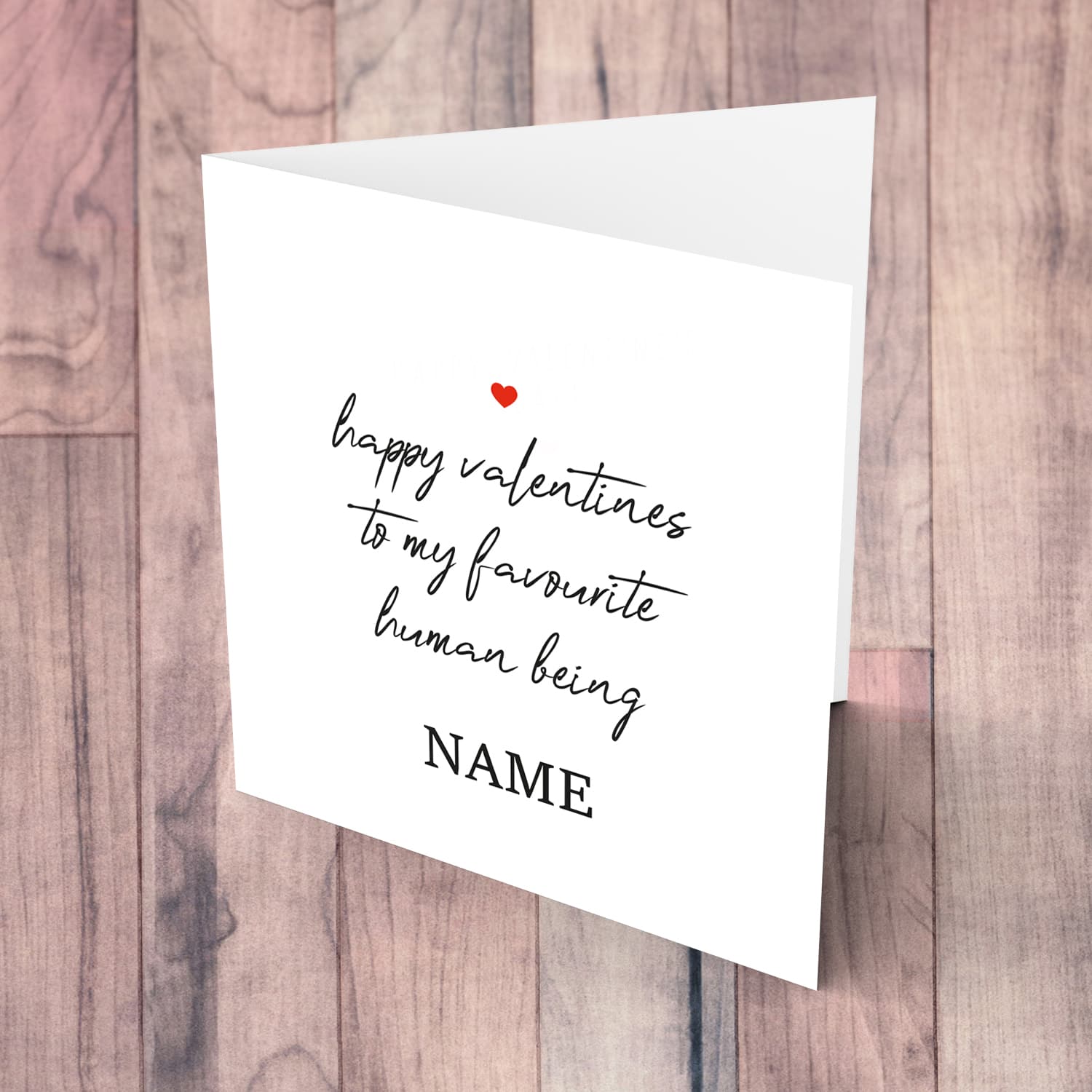 Minimalist personalisable Valentine's Day card - to my favourite human being in English