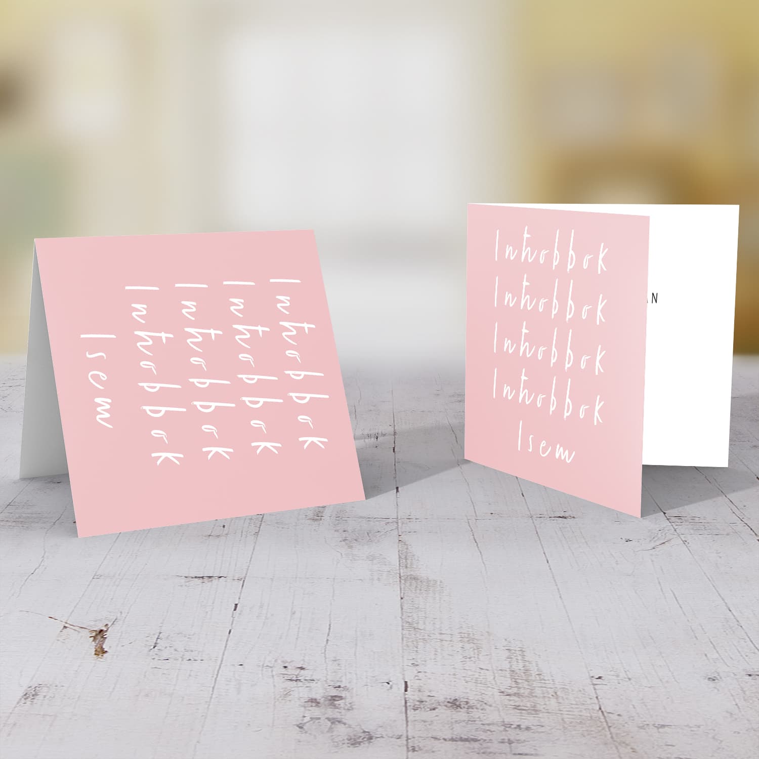 Pink background with white text, repetitive I love you, personalisable Valentine's card in Maltese