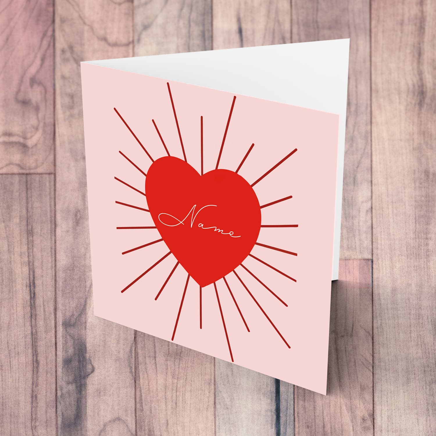 Sunburst big red heart Valentine's Day card in Maltese (Personalisable)