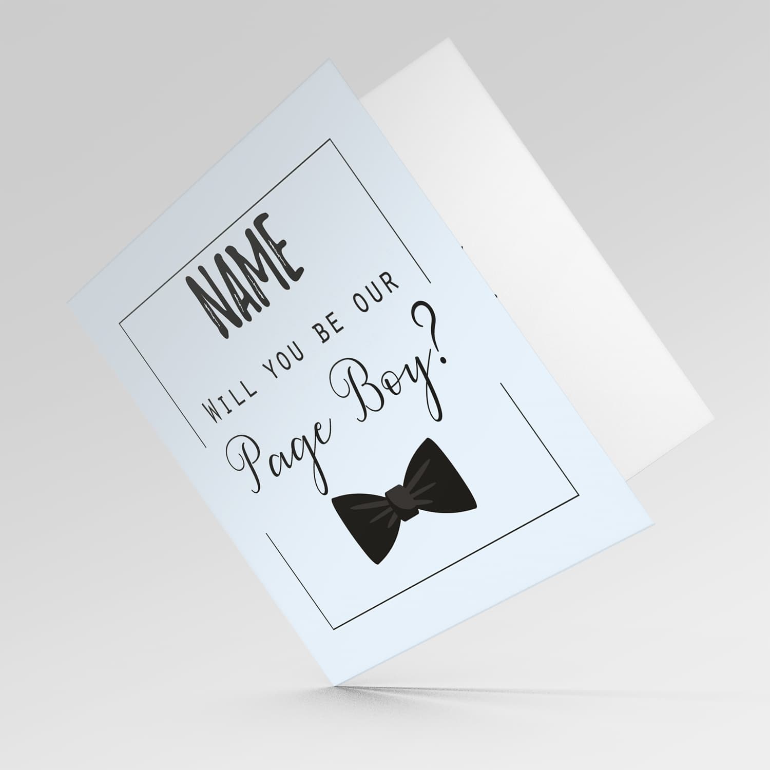 Will you be my page boy - personalisable bridal card in English