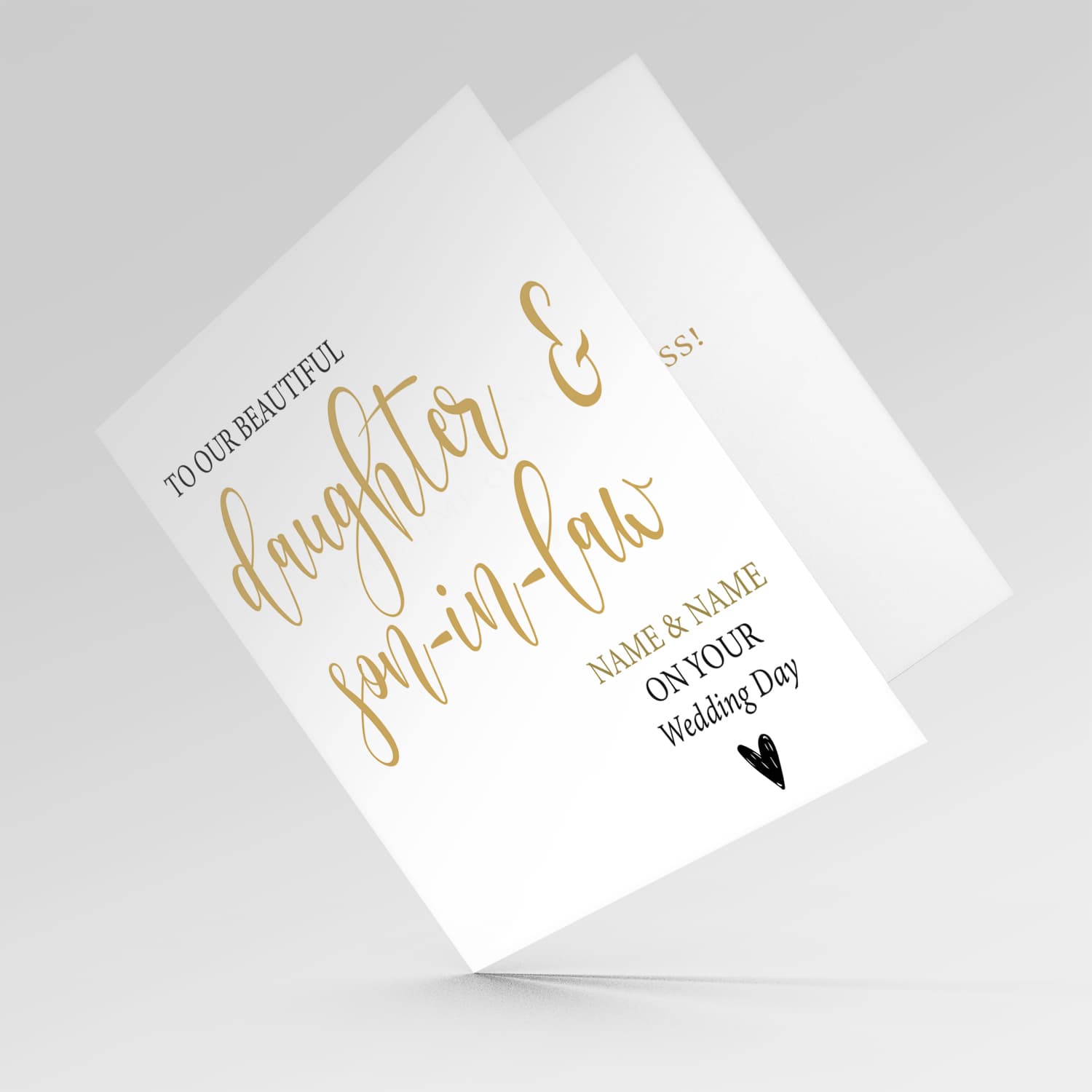 Daughter & Son-in-law wedding card in English (personalisable)