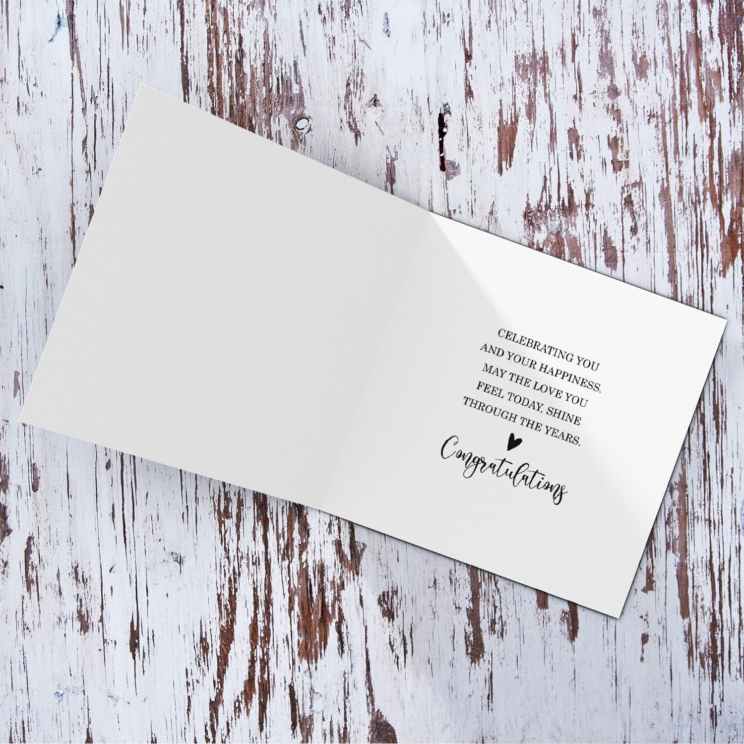 A monochrome wedding card in black text featuring line art flowers in English (Personalisable)