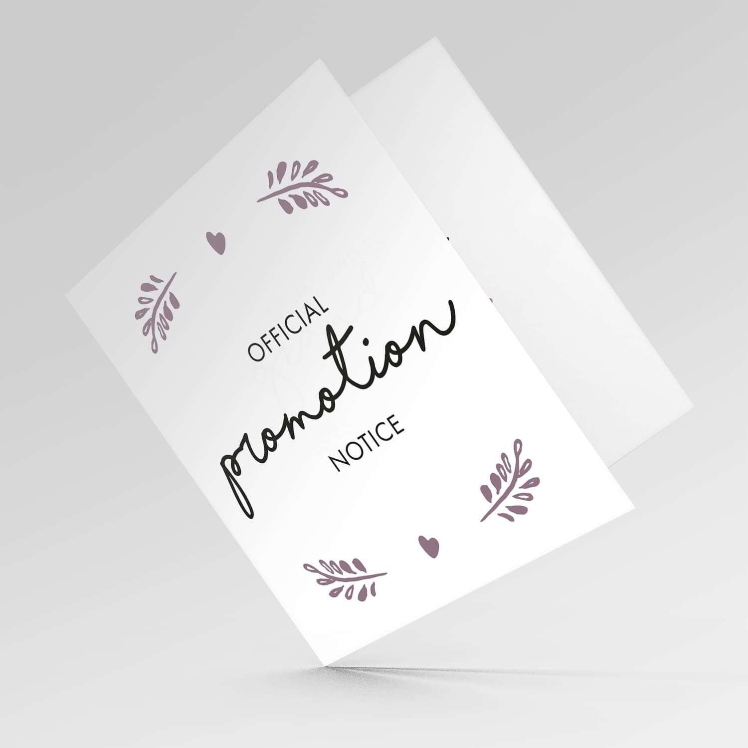 Minimalist official promotion notice card - from dad to grandpa