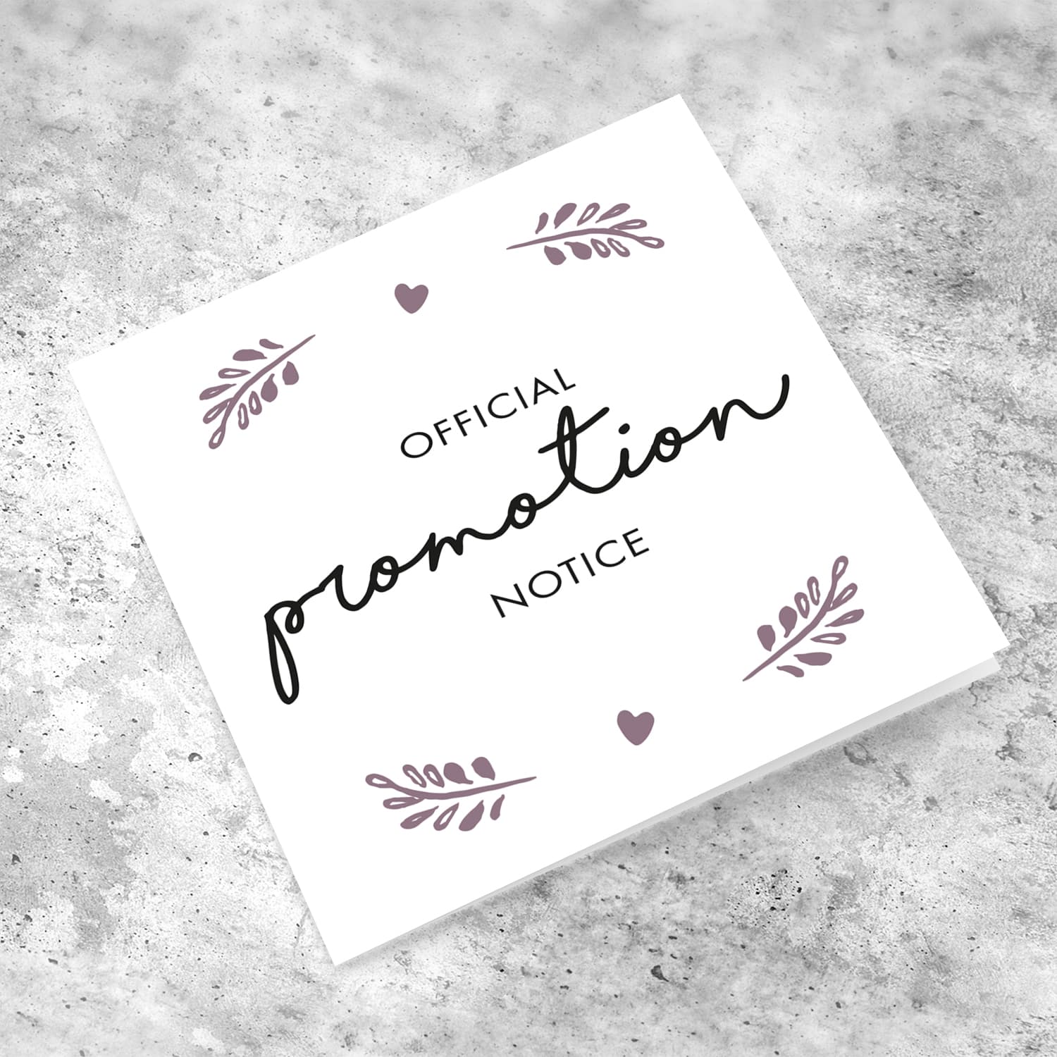 Minimalist official promotion notice card - from dad to grandpa