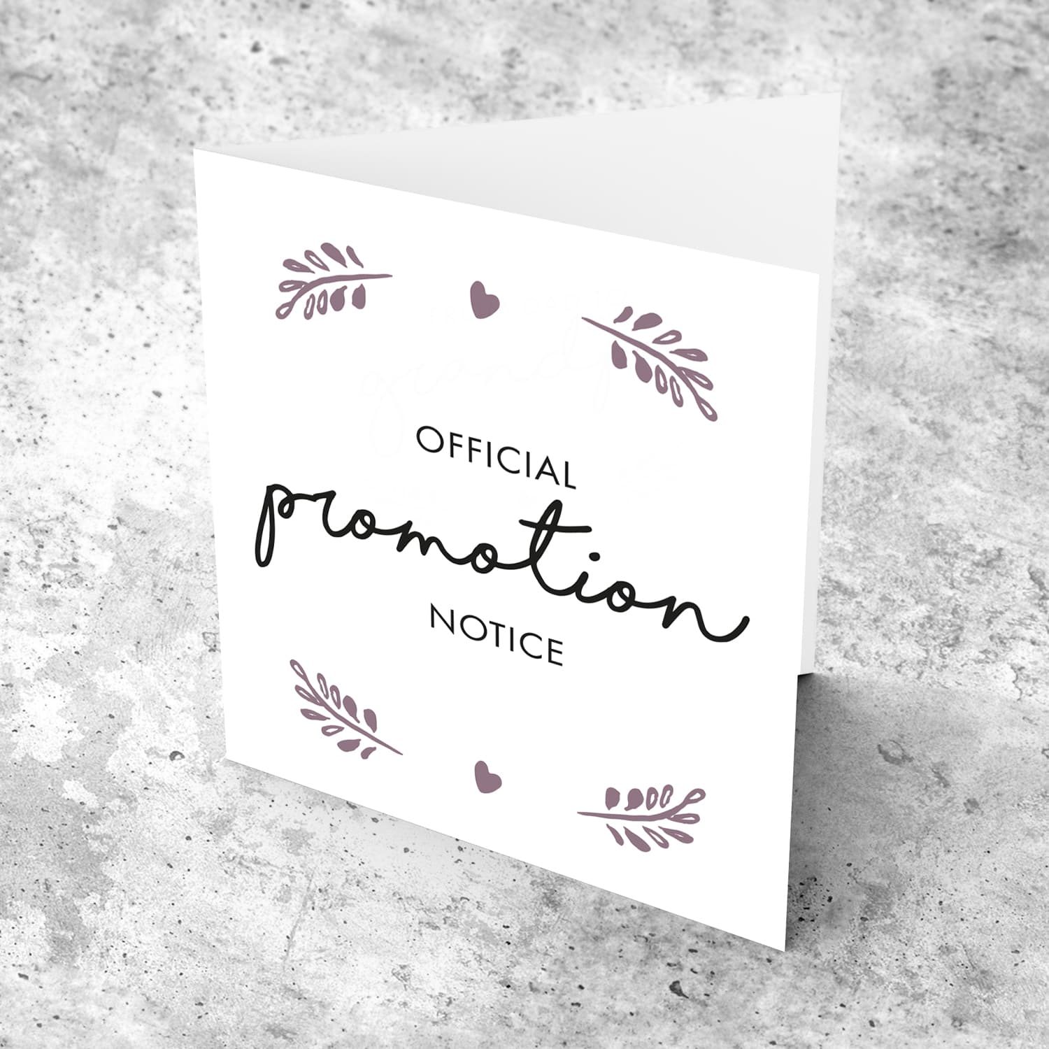 Minimalist official promotion notice card - from dad to grandpa