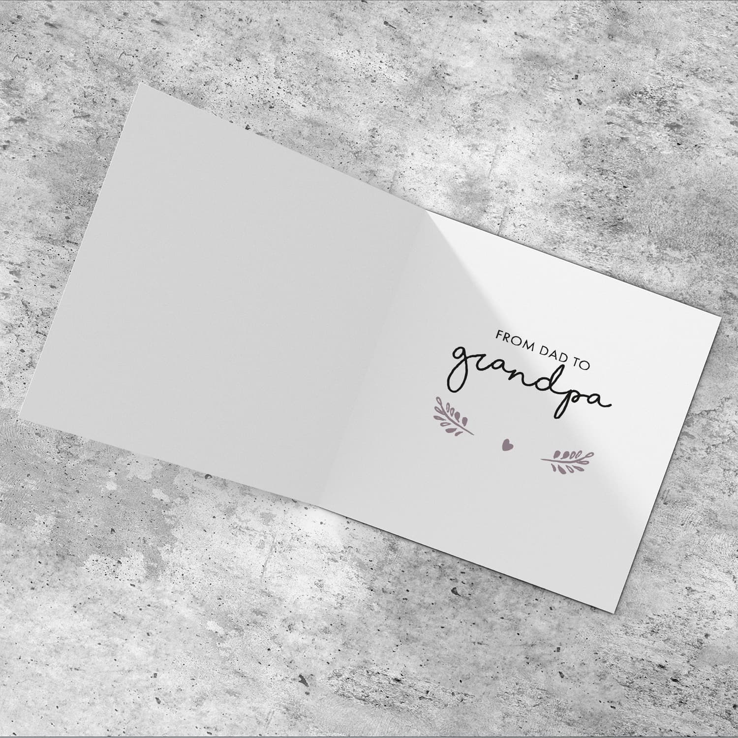 Minimalist official promotion notice card - from dad to grandpa