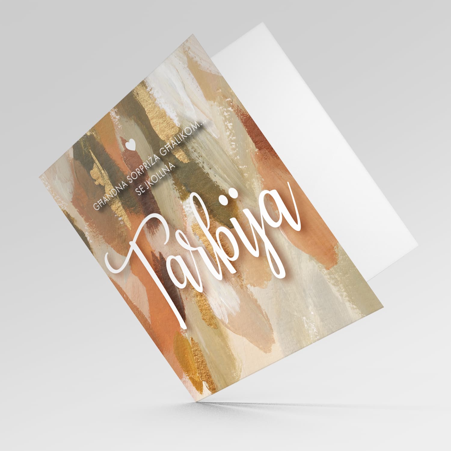 Natural tones Baby Announcement/Pregnancy Card in Maltese