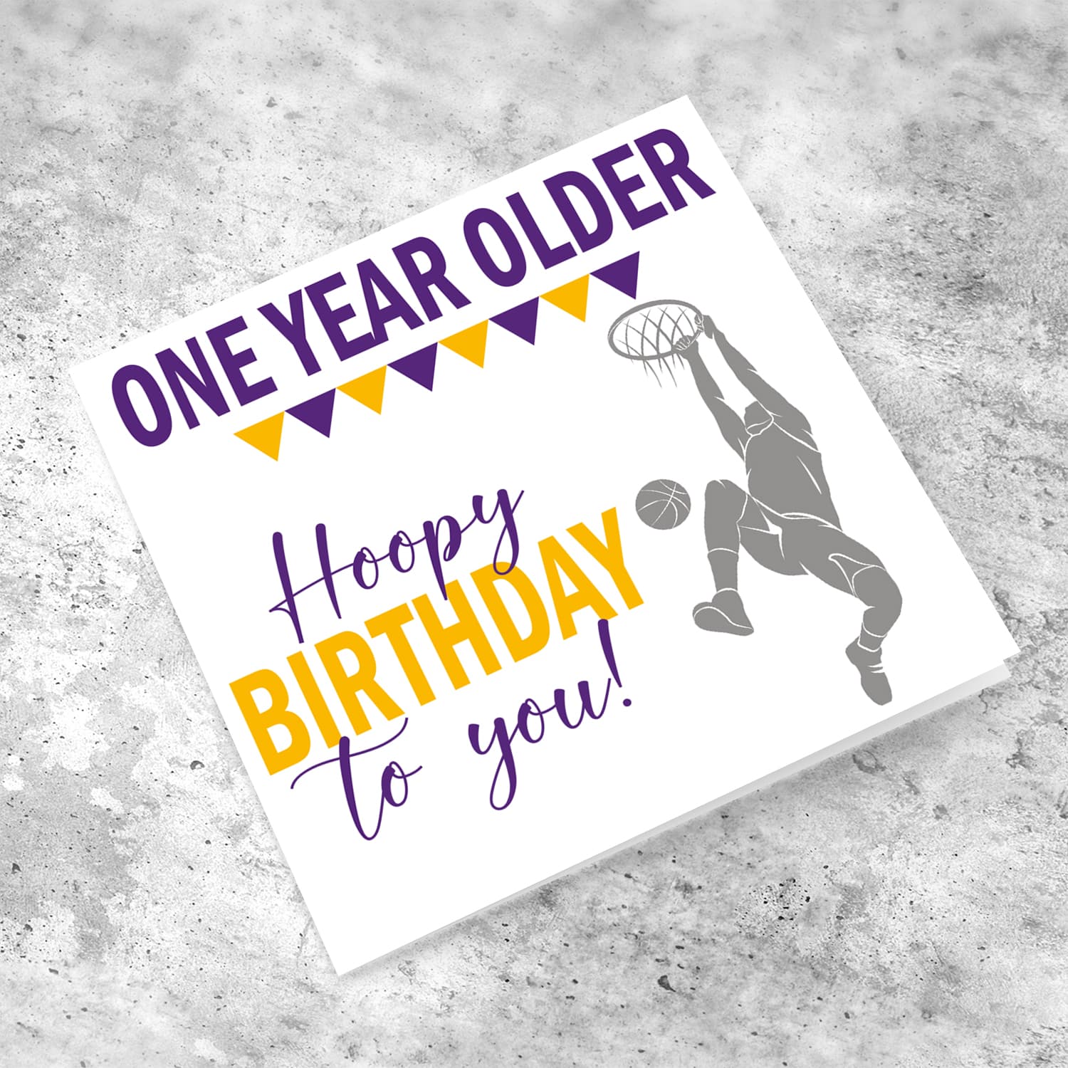 Basketball themed birthday card in English