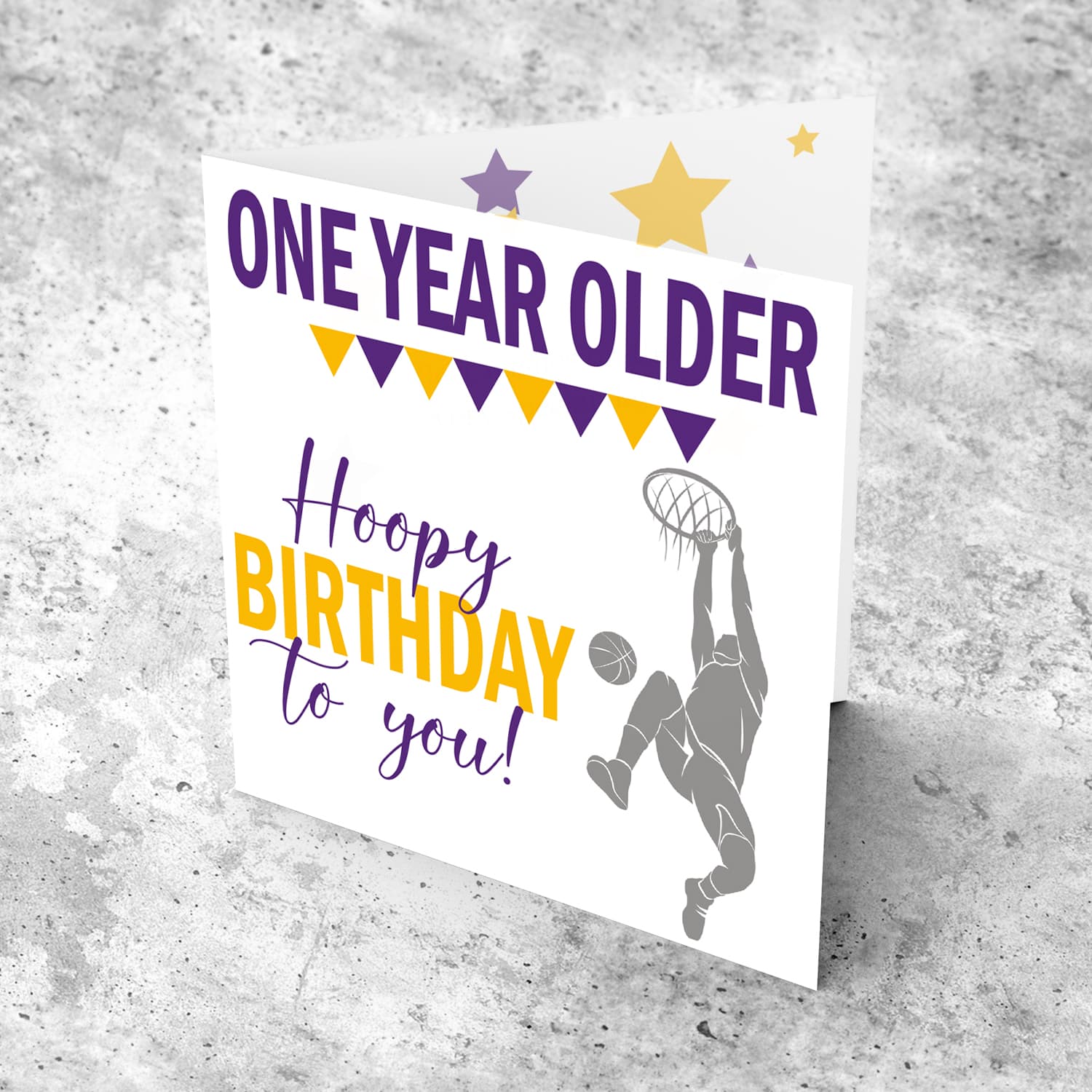 Basketball themed birthday card in English