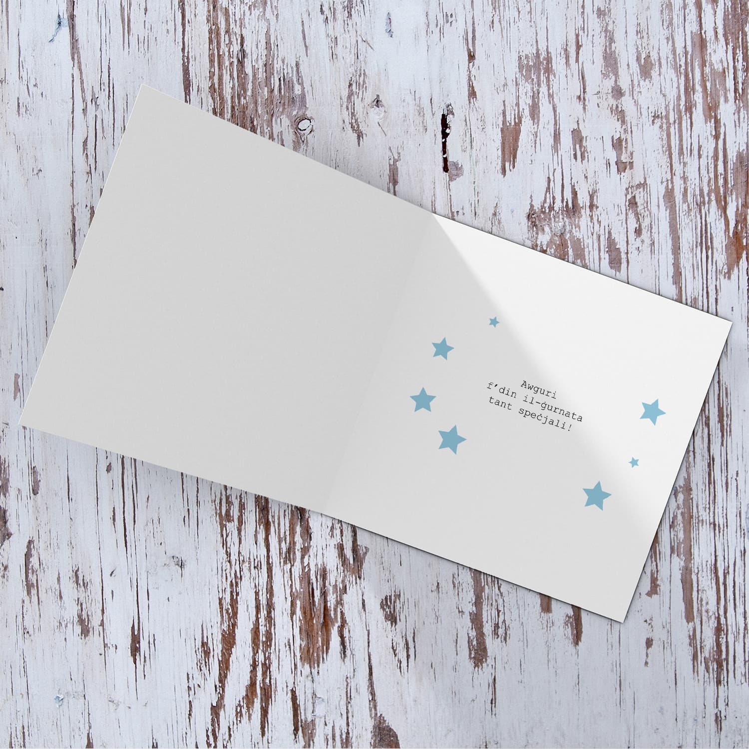 Paper boat themed birthday card for boys in Maltese