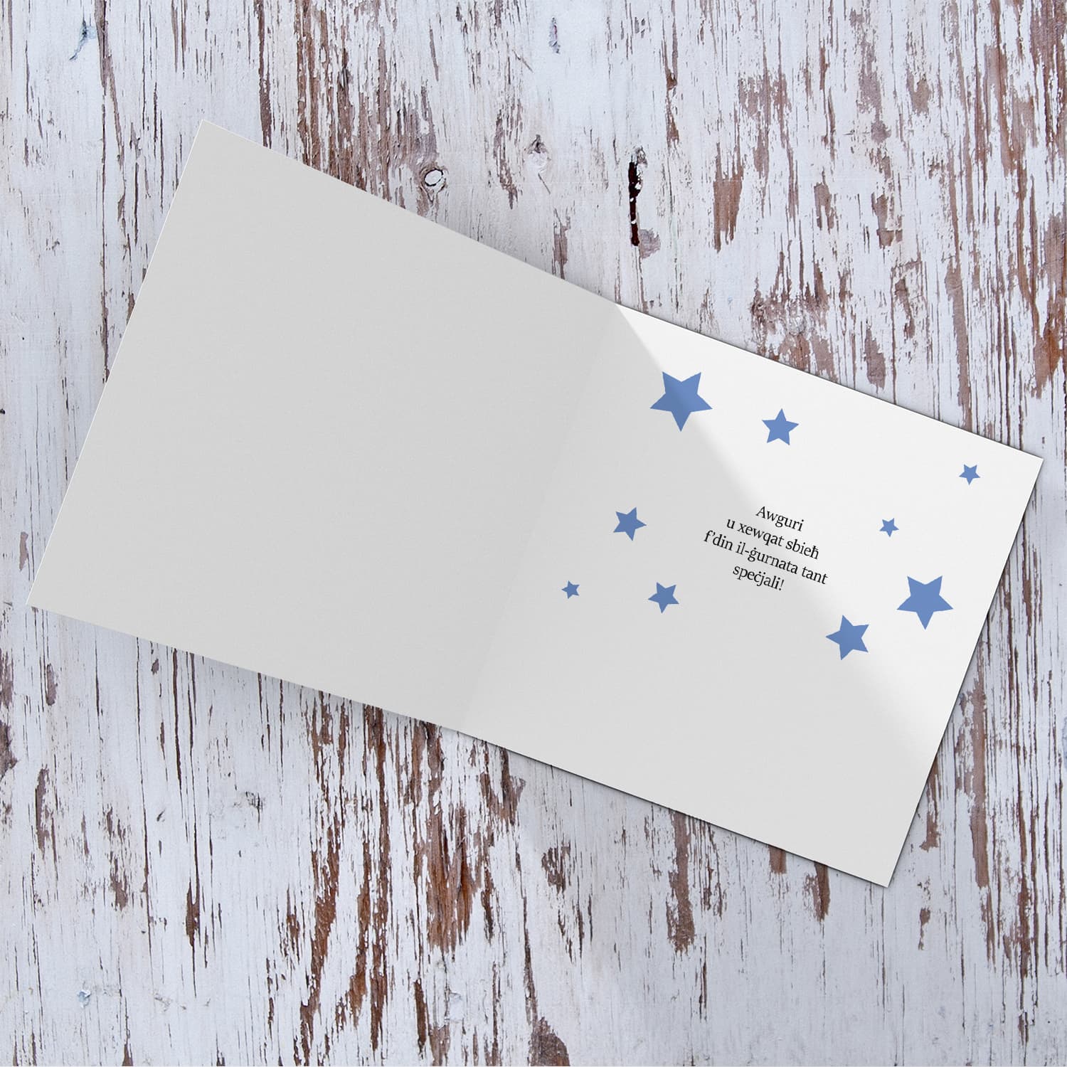 8 - Legos, 8th Birthday Card in Maltese with colourful stars
