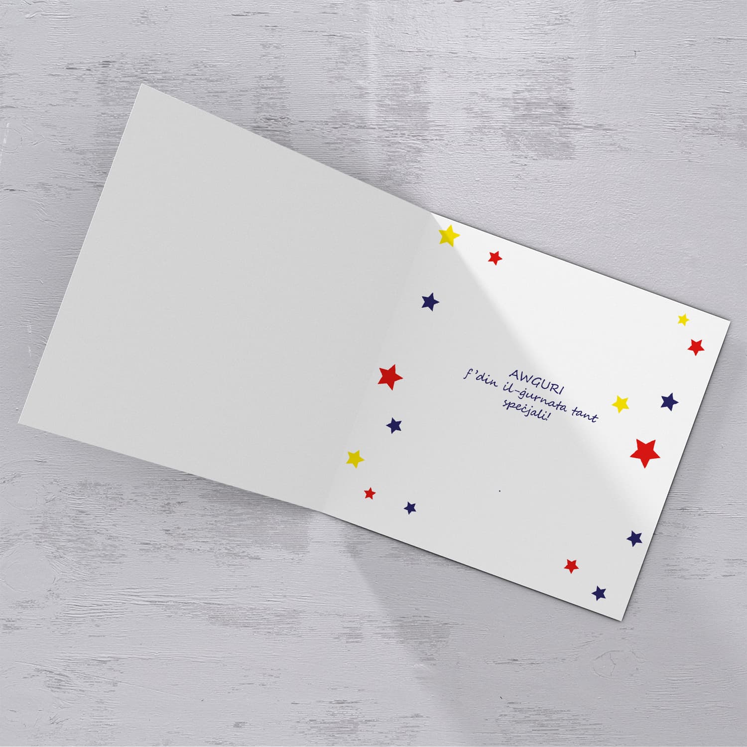 5 - Legos, 5th Birthday Card in Maltese with colourful stars