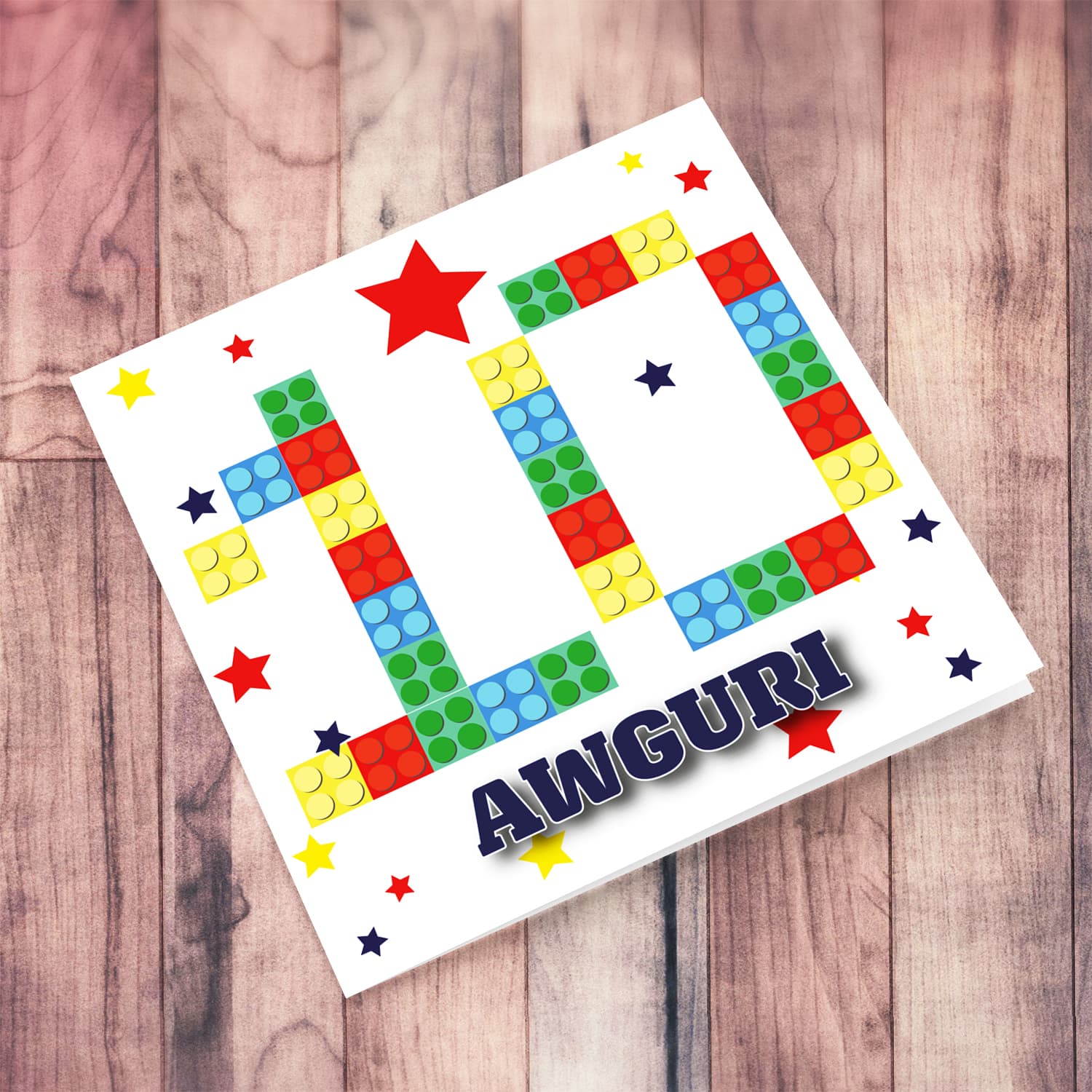 Legos, 10th Birthday card in Maltese