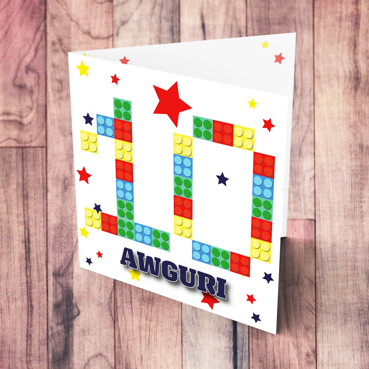 Legos, 10th Birthday card in Maltese