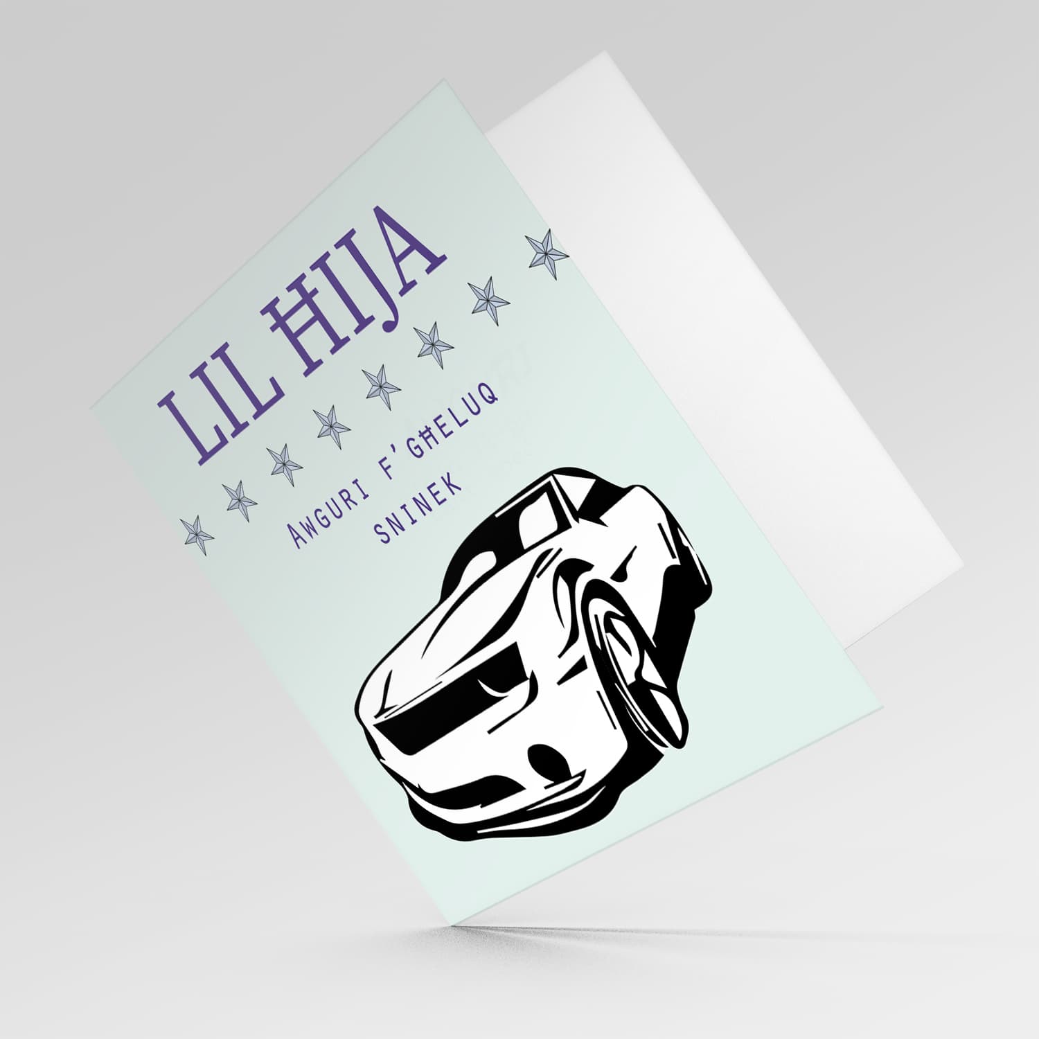 Car themed birthday card for brother in Maltese